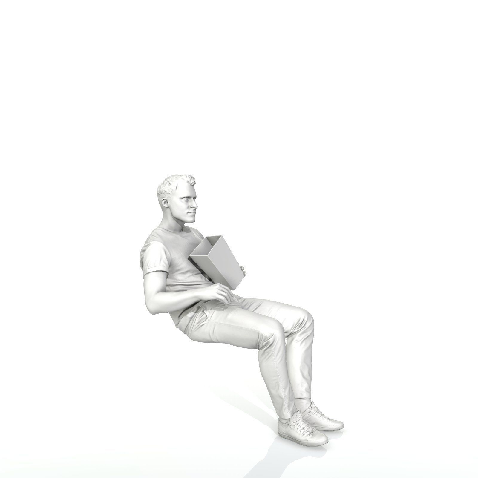 Casual Man Sitting and Eating Popcorn CMan0315-HD2-O01P01-S 3D model_72