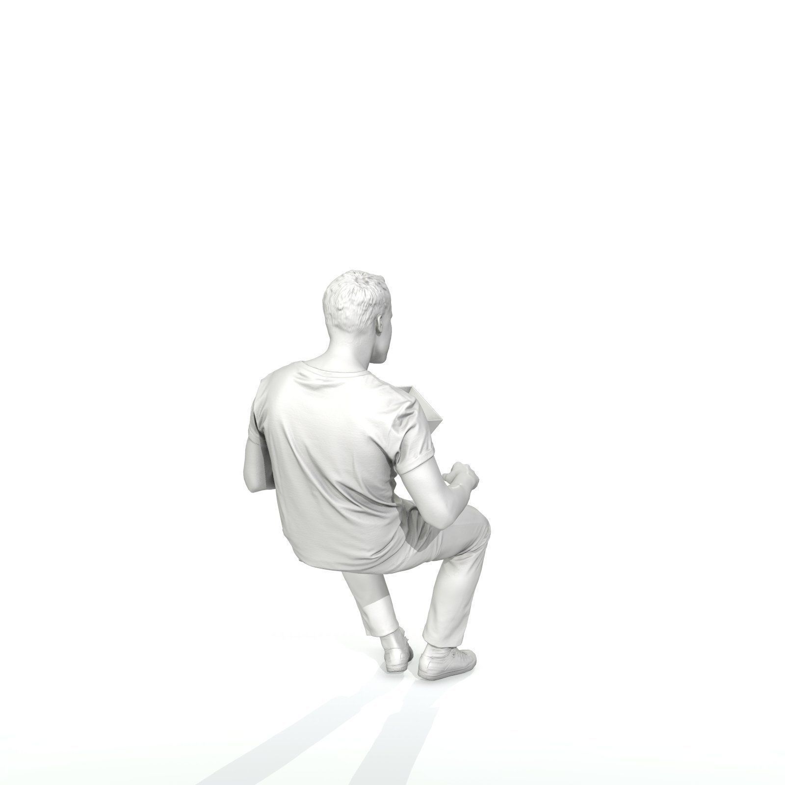 Casual Man Sitting and Eating Popcorn CMan0315-HD2-O01P01-S 3D model_28