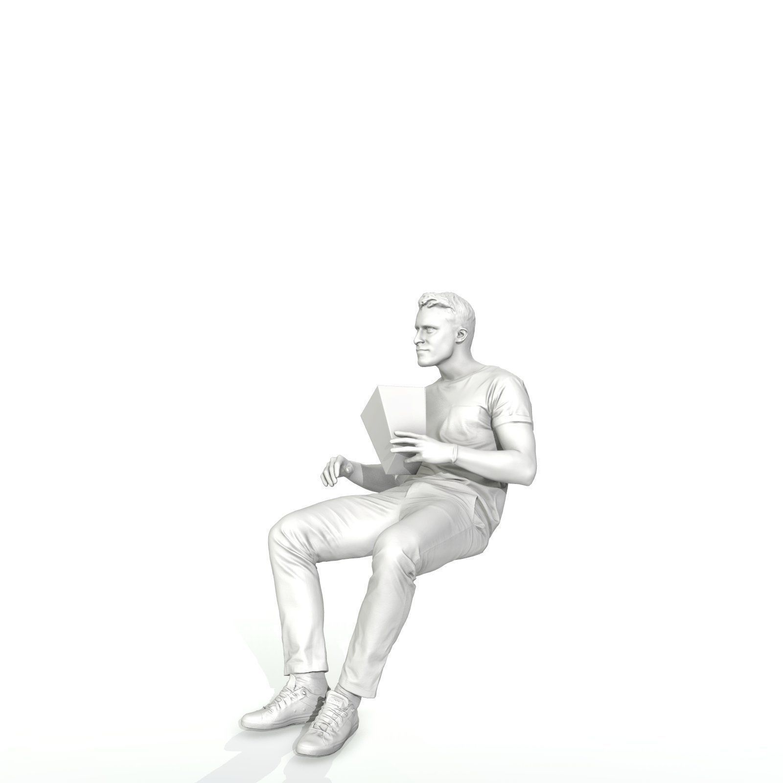 Casual Man Sitting and Eating Popcorn CMan0315-HD2-O01P01-S 3D model_54