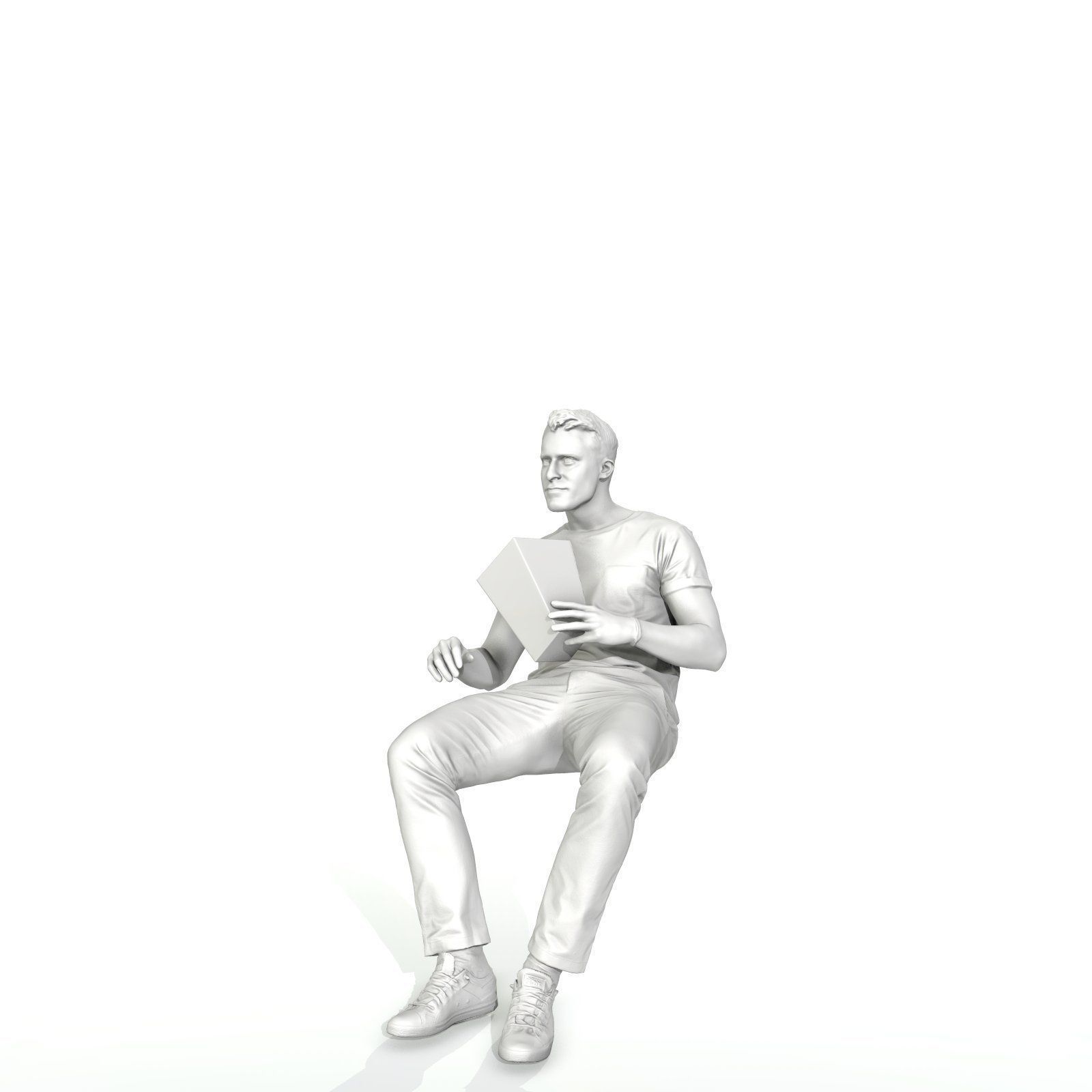 Casual Man Sitting and Eating Popcorn CMan0315-HD2-O01P01-S 3D model_46