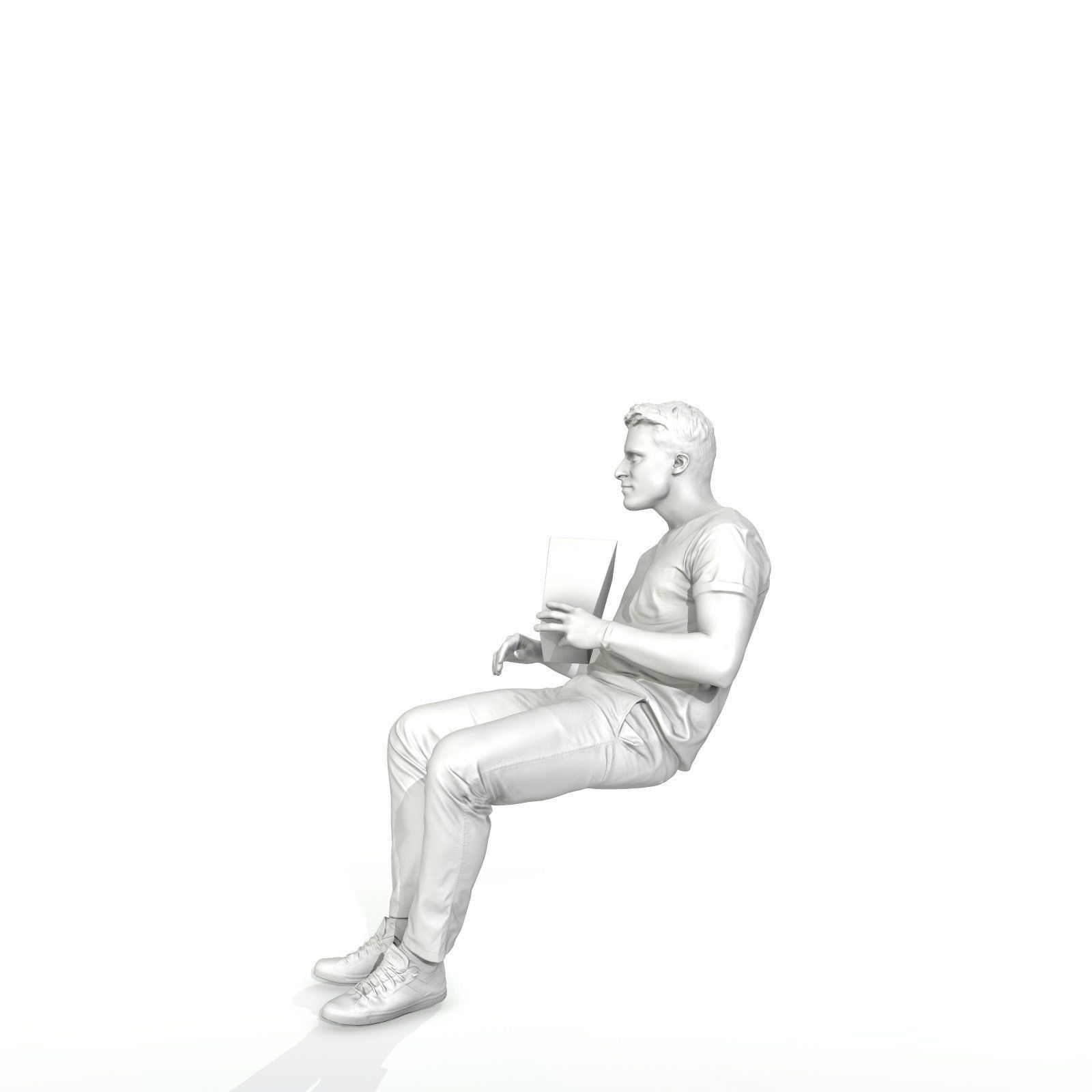 Casual Man Sitting and Eating Popcorn CMan0315-HD2-O01P01-S 3D model_49