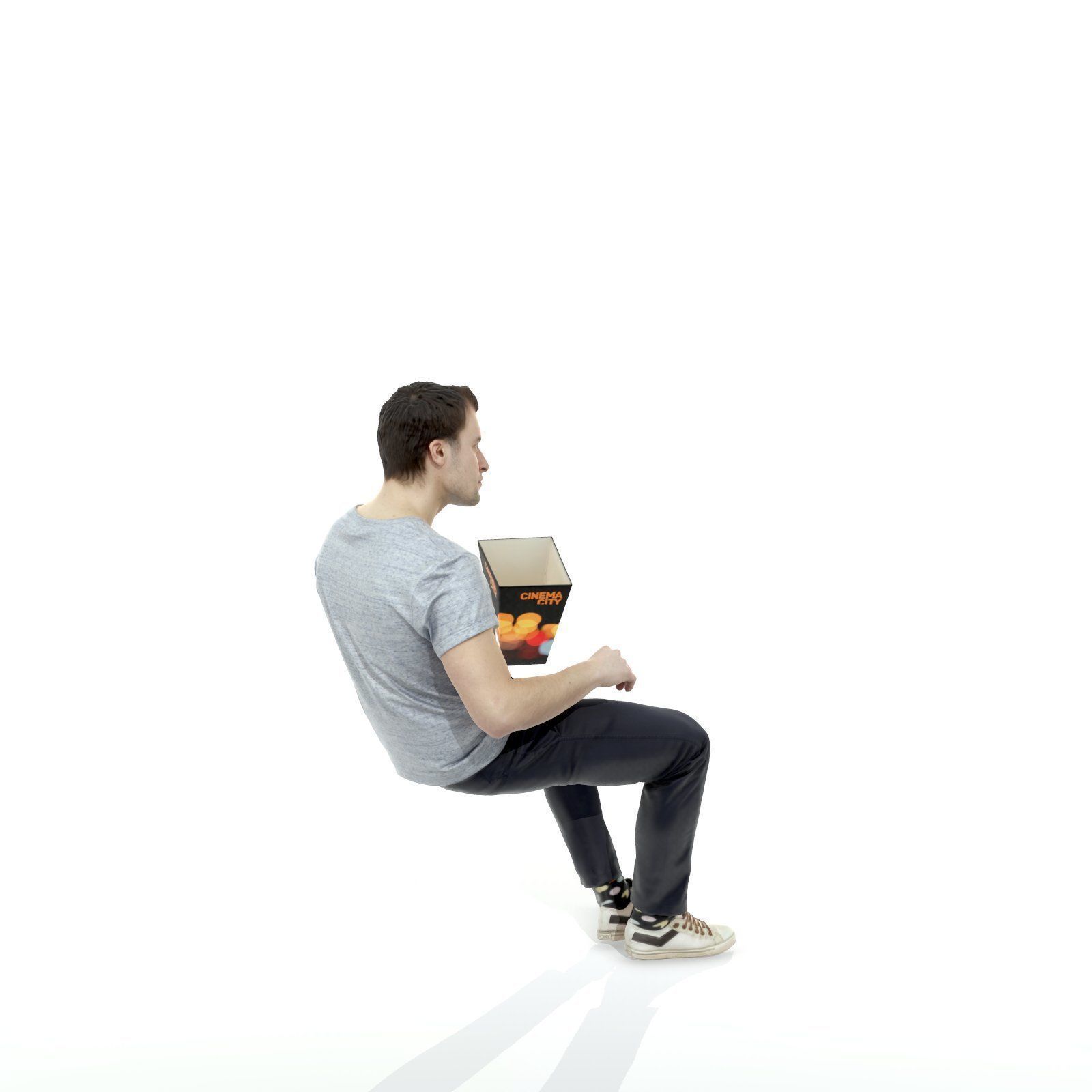 Casual Man Sitting and Eating Popcorn CMan0315-HD2-O01P01-S 3D model_16