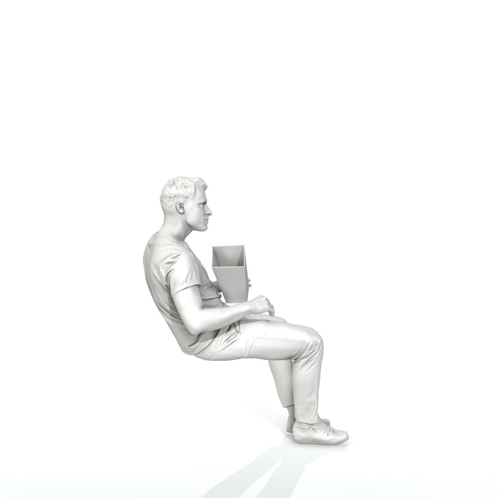 Casual Man Sitting and Eating Popcorn CMan0315-HD2-O01P01-S 3D model_65