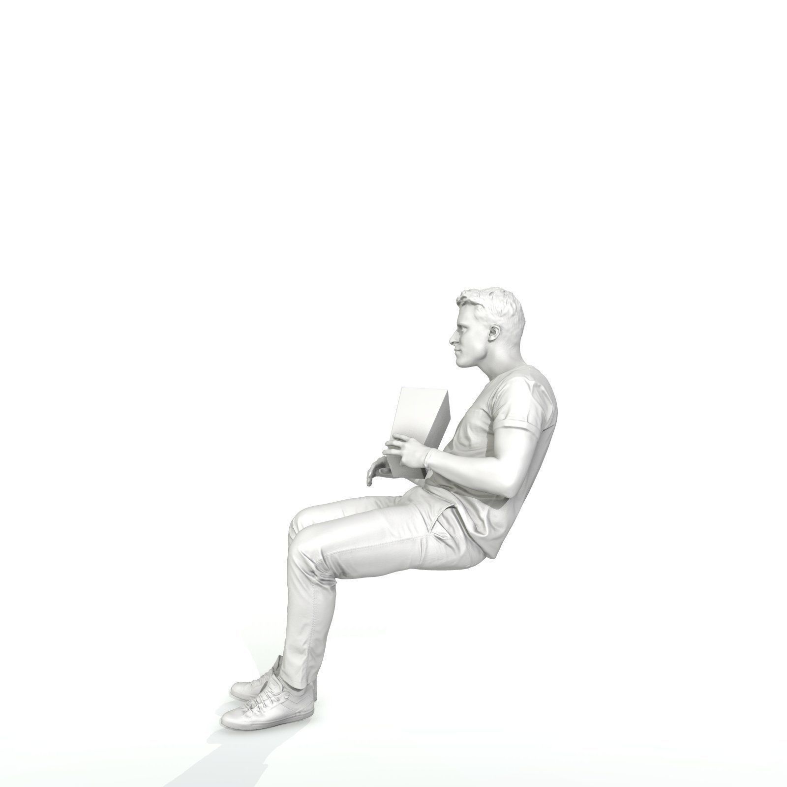 Casual Man Sitting and Eating Popcorn CMan0315-HD2-O01P01-S 3D model_52