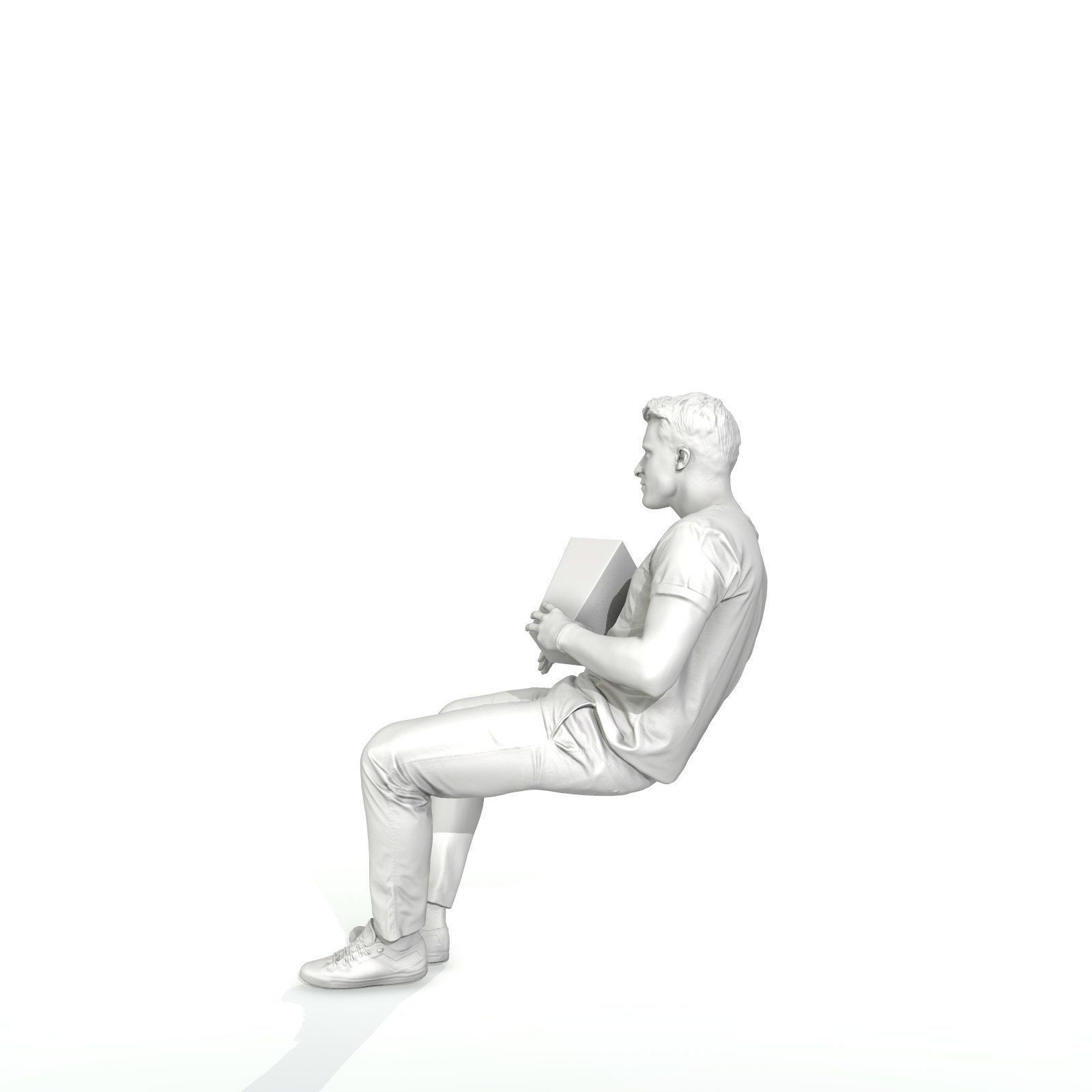 Casual Man Sitting and Eating Popcorn CMan0315-HD2-O01P01-S 3D model_23