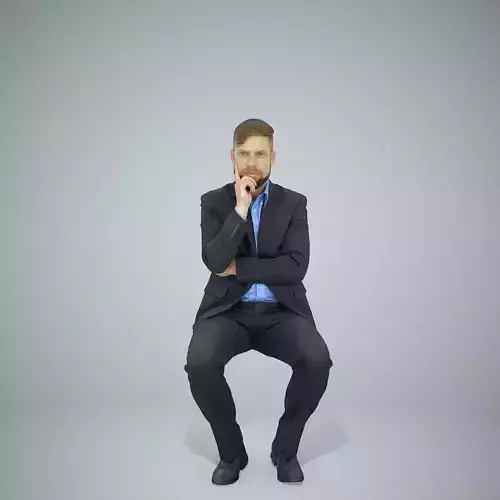 Sitting Business Man Thinking BMan0306-HD2-O04P01-S 3D model