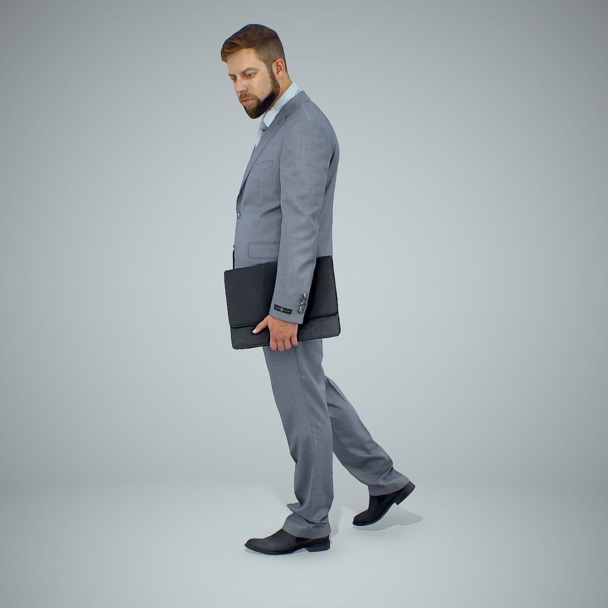 Standing Business Man Holding Laptop BMan0306-HD2-O03P01-S 3D model_35