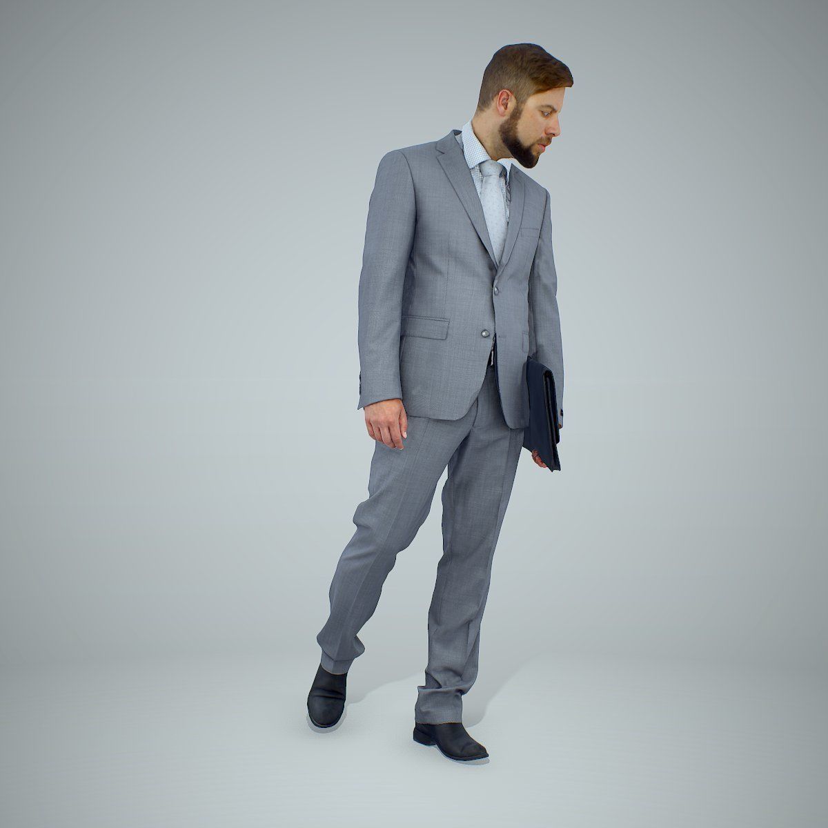 Standing Business Man Holding Laptop BMan0306-HD2-O03P01-S 3D model_38