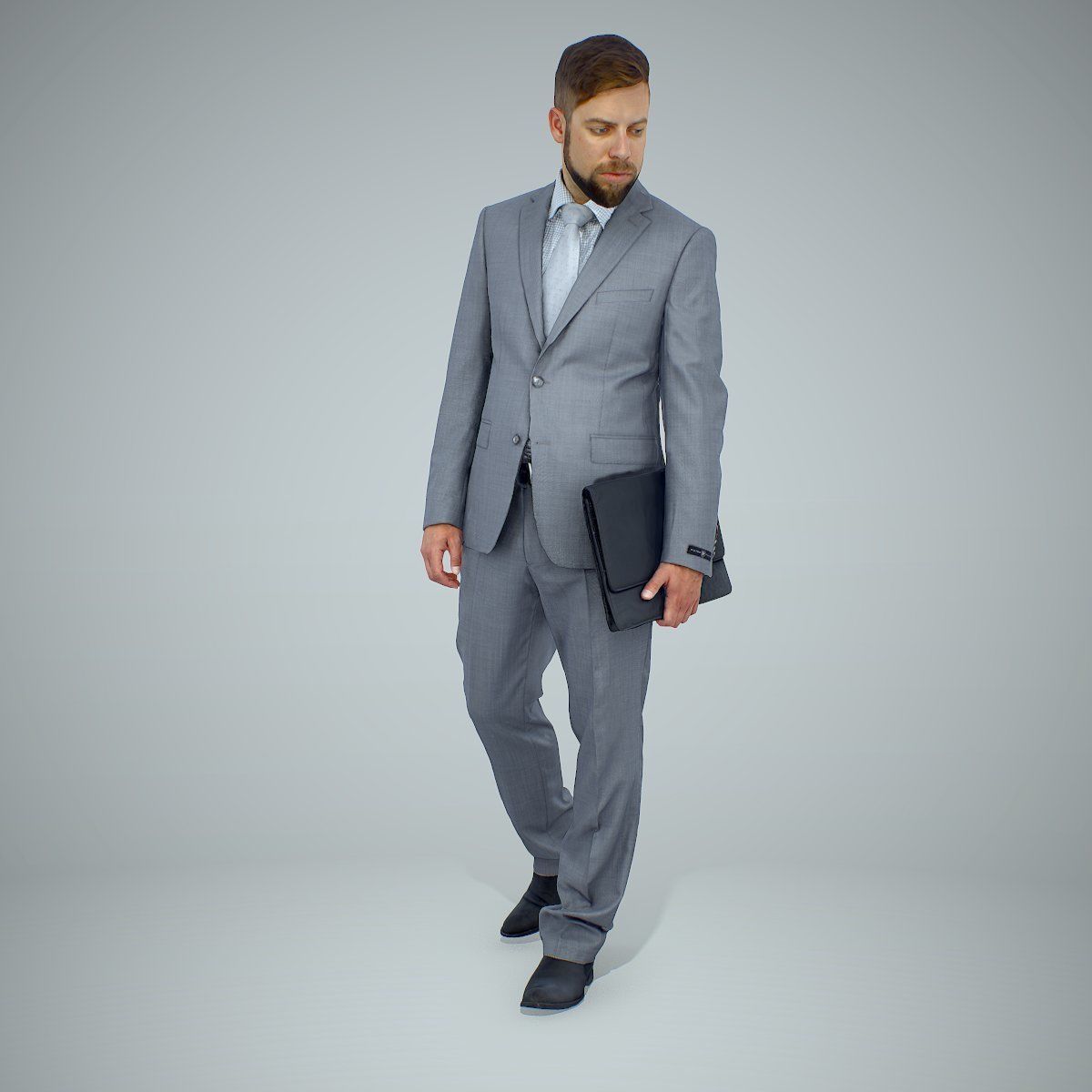 Standing Business Man Holding Laptop BMan0306-HD2-O03P01-S 3D model_53