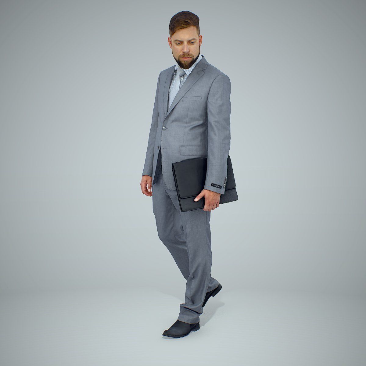 Standing Business Man Holding Laptop BMan0306-HD2-O03P01-S 3D model_63