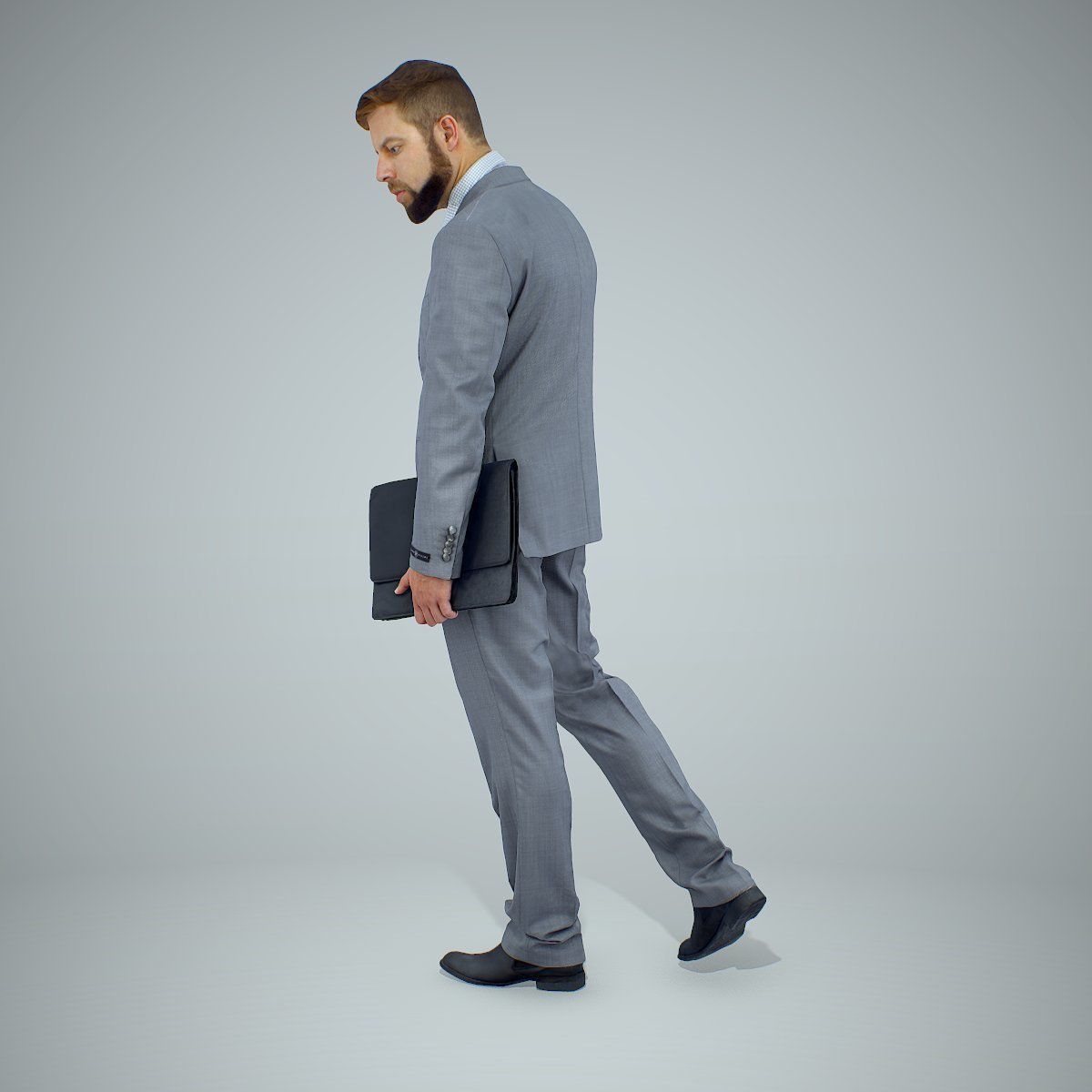 Standing Business Man Holding Laptop BMan0306-HD2-O03P01-S 3D model_27