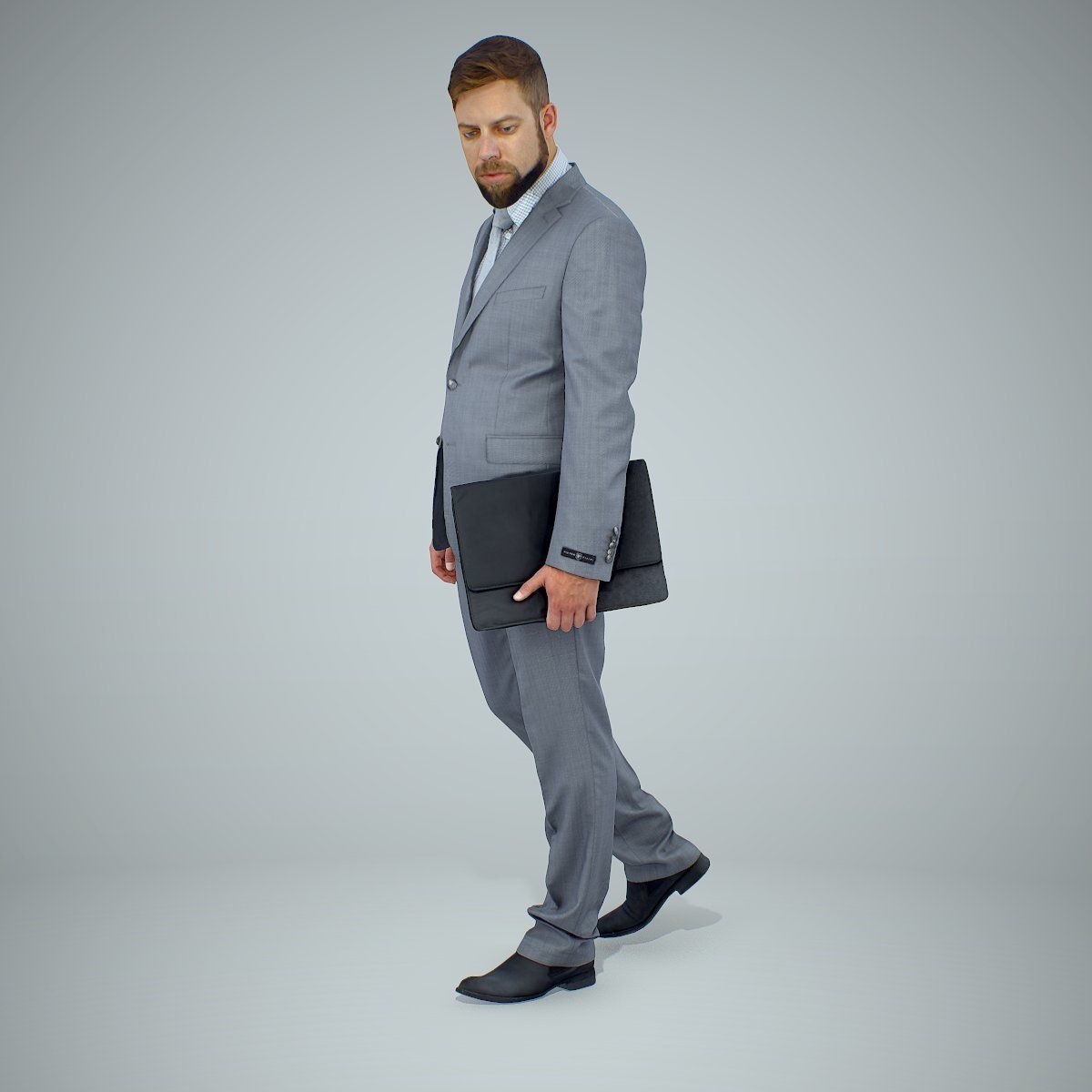 Standing Business Man Holding Laptop BMan0306-HD2-O03P01-S 3D model_62