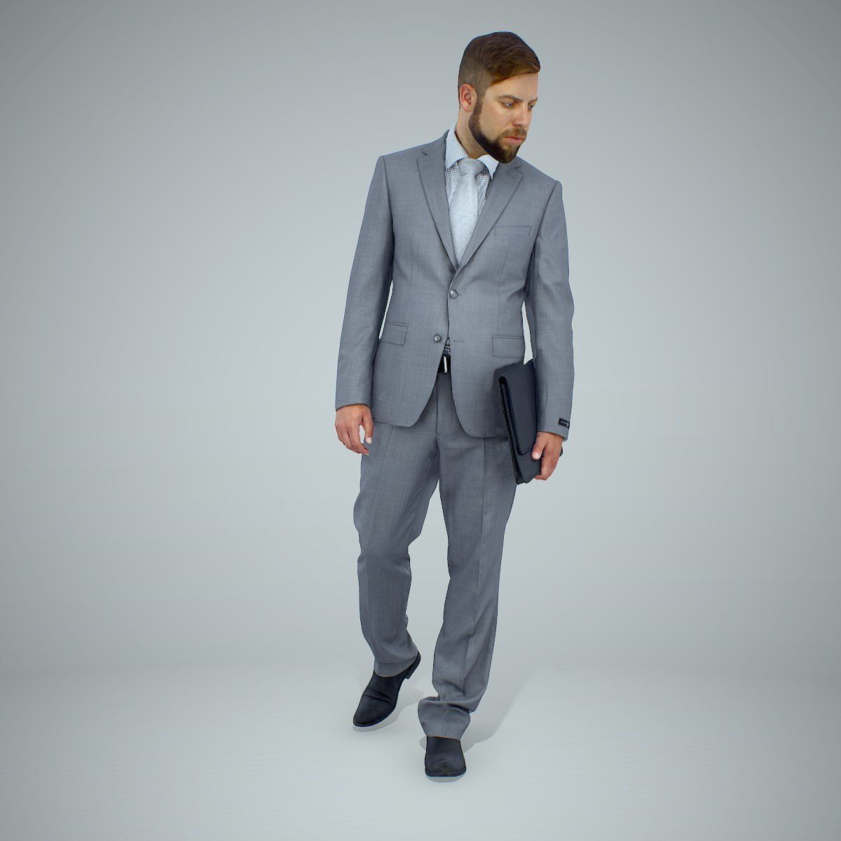 Standing Business Man Holding Laptop BMan0306-HD2-O03P01-S 3D model_32