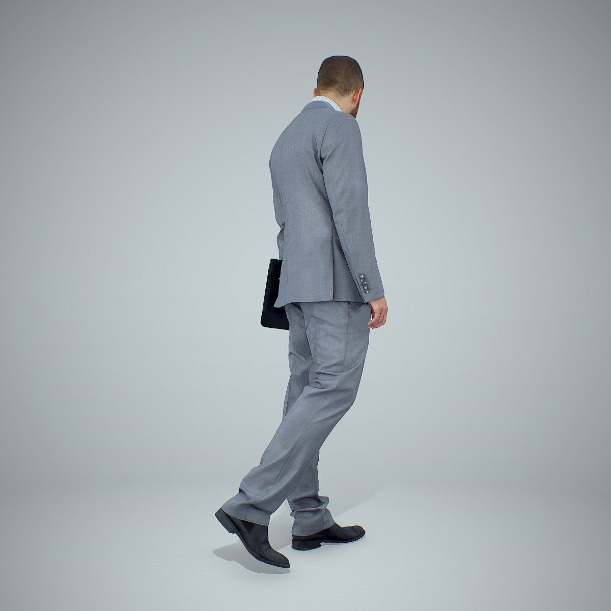 Standing Business Man Holding Laptop BMan0306-HD2-O03P01-S 3D model_9
