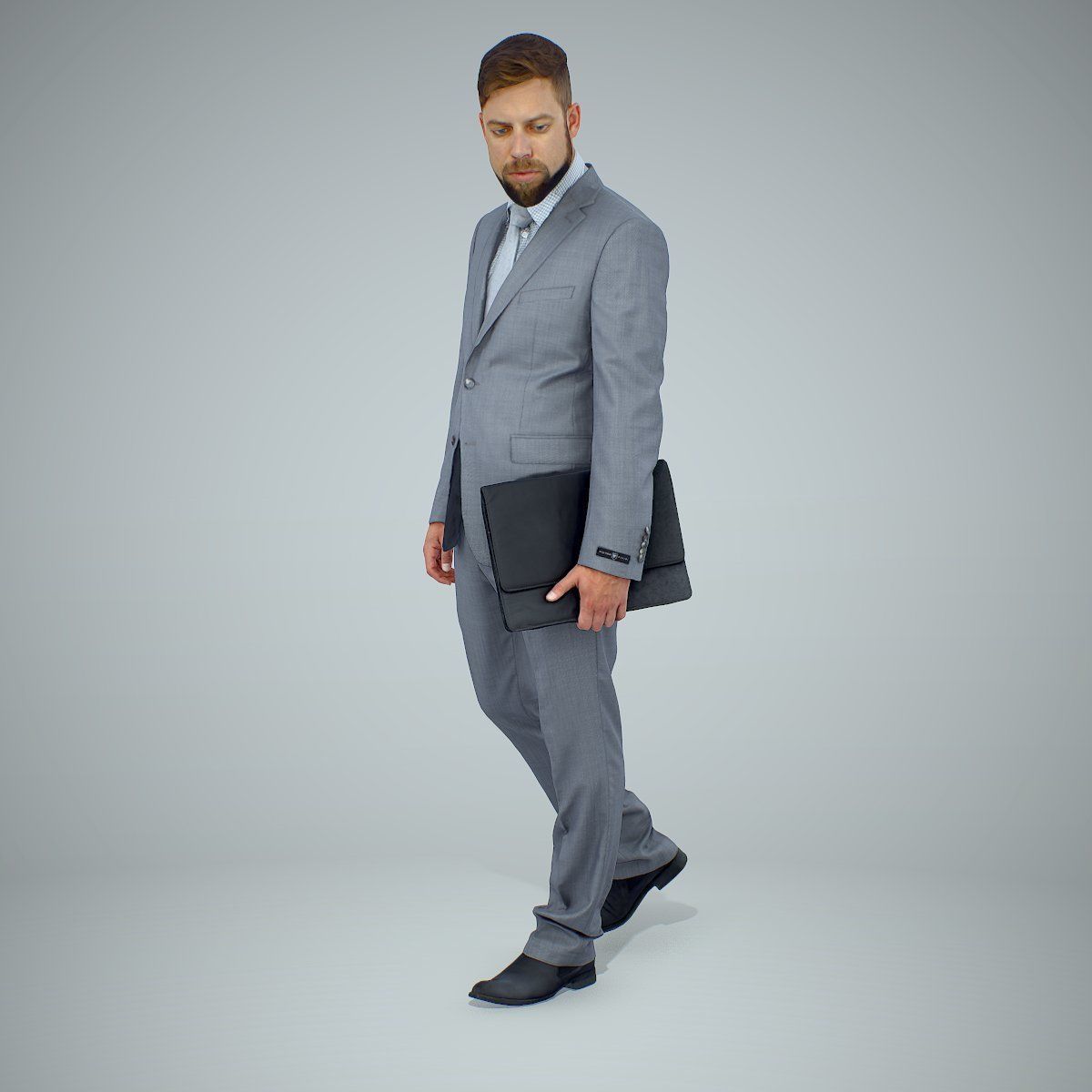 Standing Business Man Holding Laptop BMan0306-HD2-O03P01-S 3D model_14