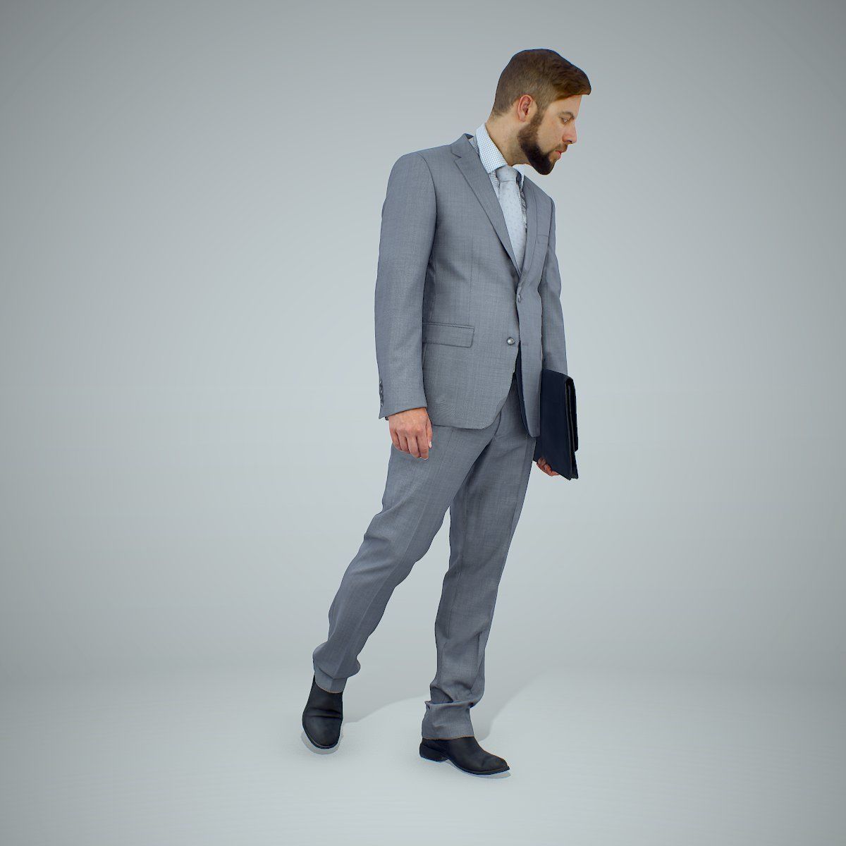 Standing Business Man Holding Laptop BMan0306-HD2-O03P01-S 3D model_54