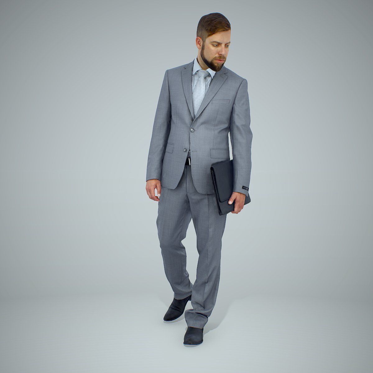 Standing Business Man Holding Laptop BMan0306-HD2-O03P01-S 3D model_43