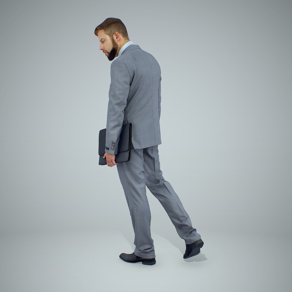 Standing Business Man Holding Laptop BMan0306-HD2-O03P01-S 3D model_66