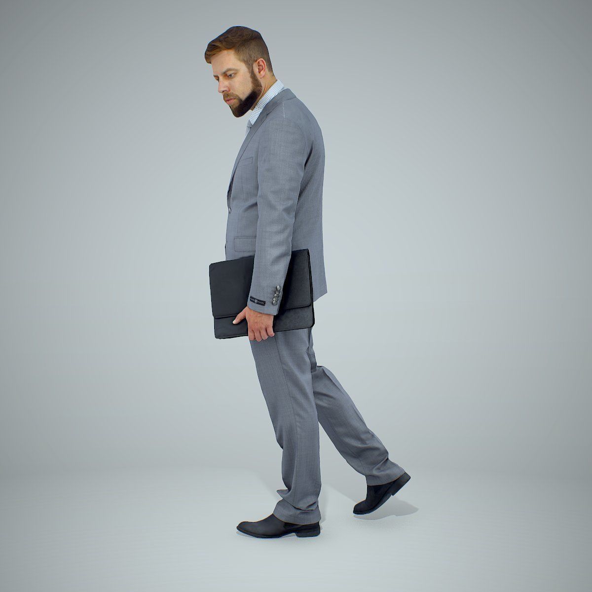 Standing Business Man Holding Laptop BMan0306-HD2-O03P01-S 3D model_16