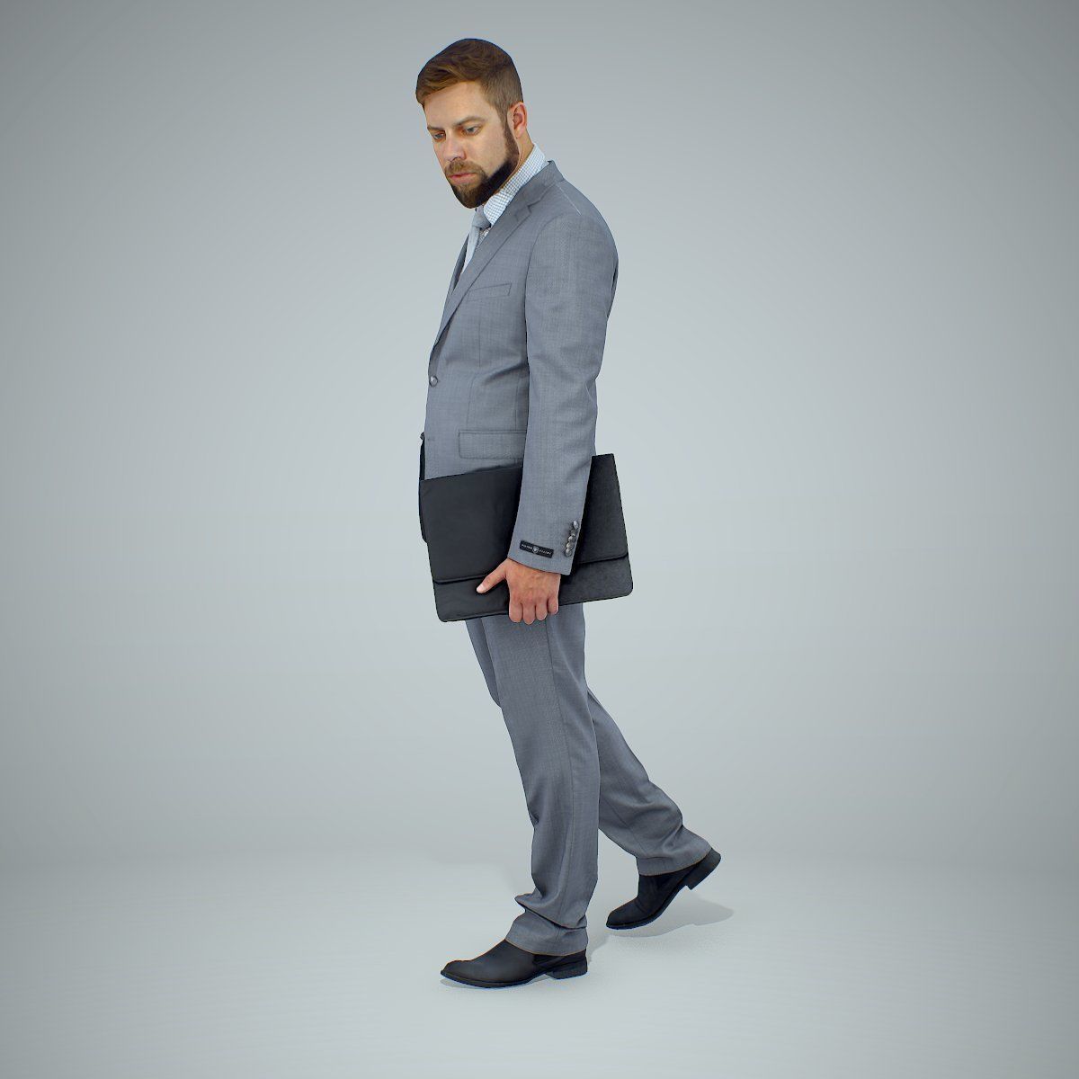 Standing Business Man Holding Laptop BMan0306-HD2-O03P01-S 3D model_4