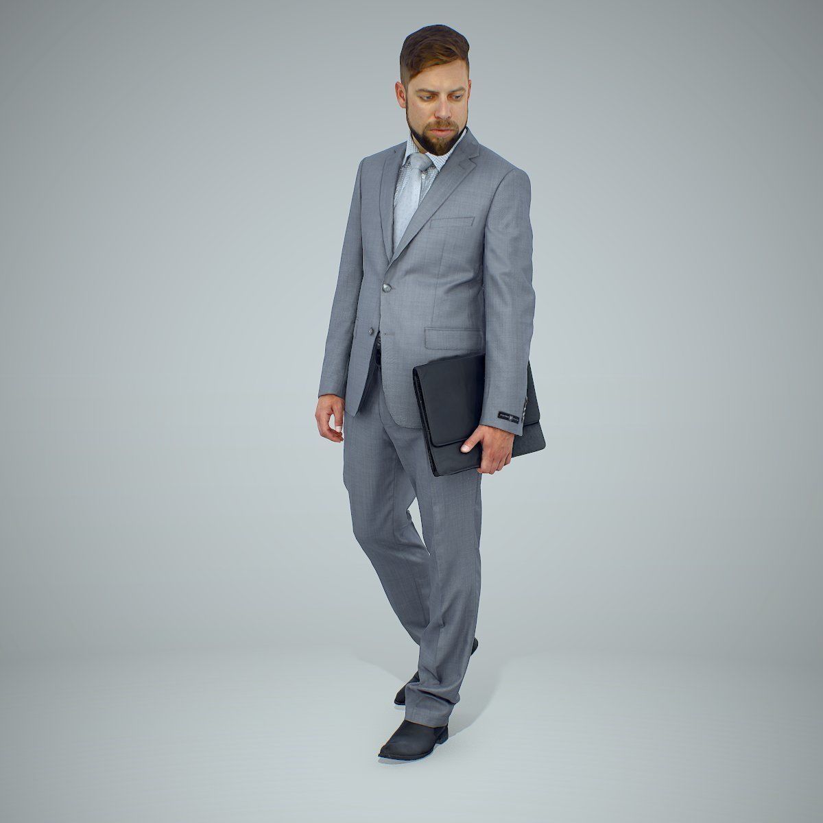 Standing Business Man Holding Laptop BMan0306-HD2-O03P01-S 3D model_24