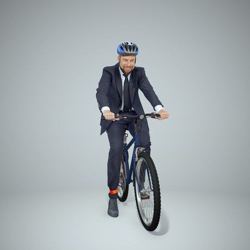 Cycling Business Man with Helmet BMan0306-HD2-O01P01-S 3D model