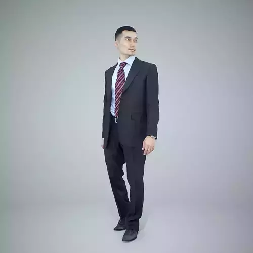 Standing Business Man Wearing Suit BMan0305-HD2-O02P01-S