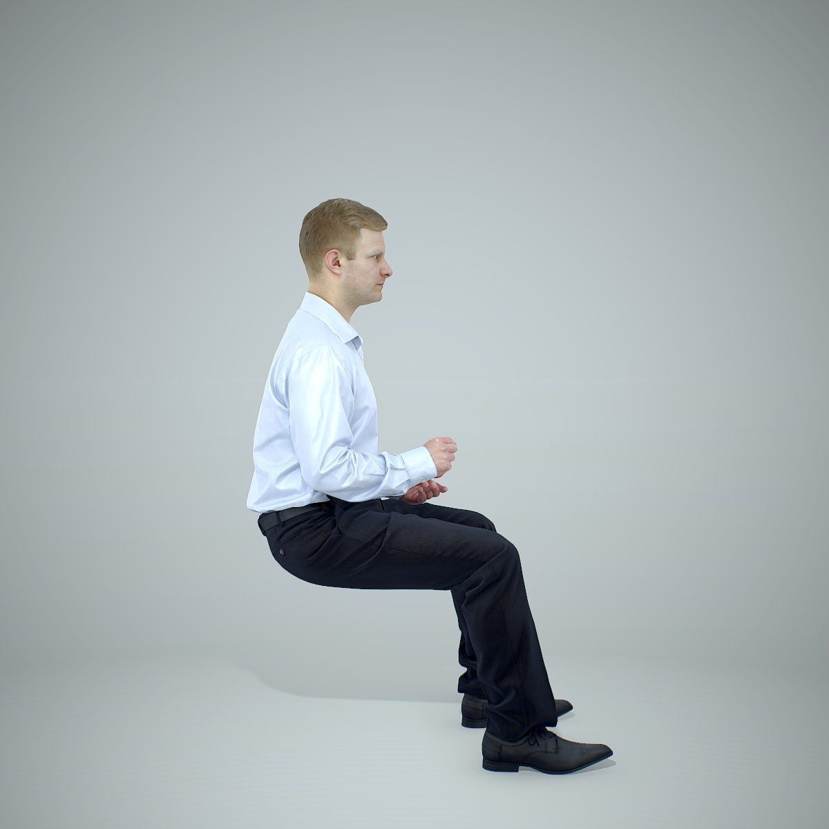 Blonde Business Man Sitting BMan0304-HD2-O02P01-S 3D model_1