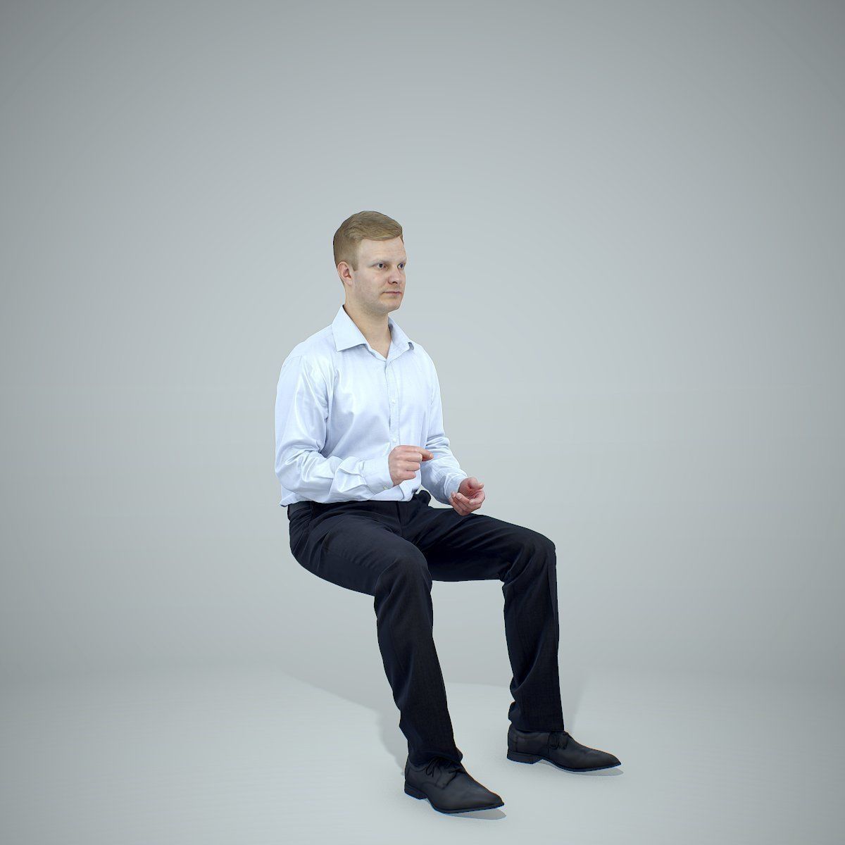 Blonde Business Man Sitting BMan0304-HD2-O02P01-S 3D model_7