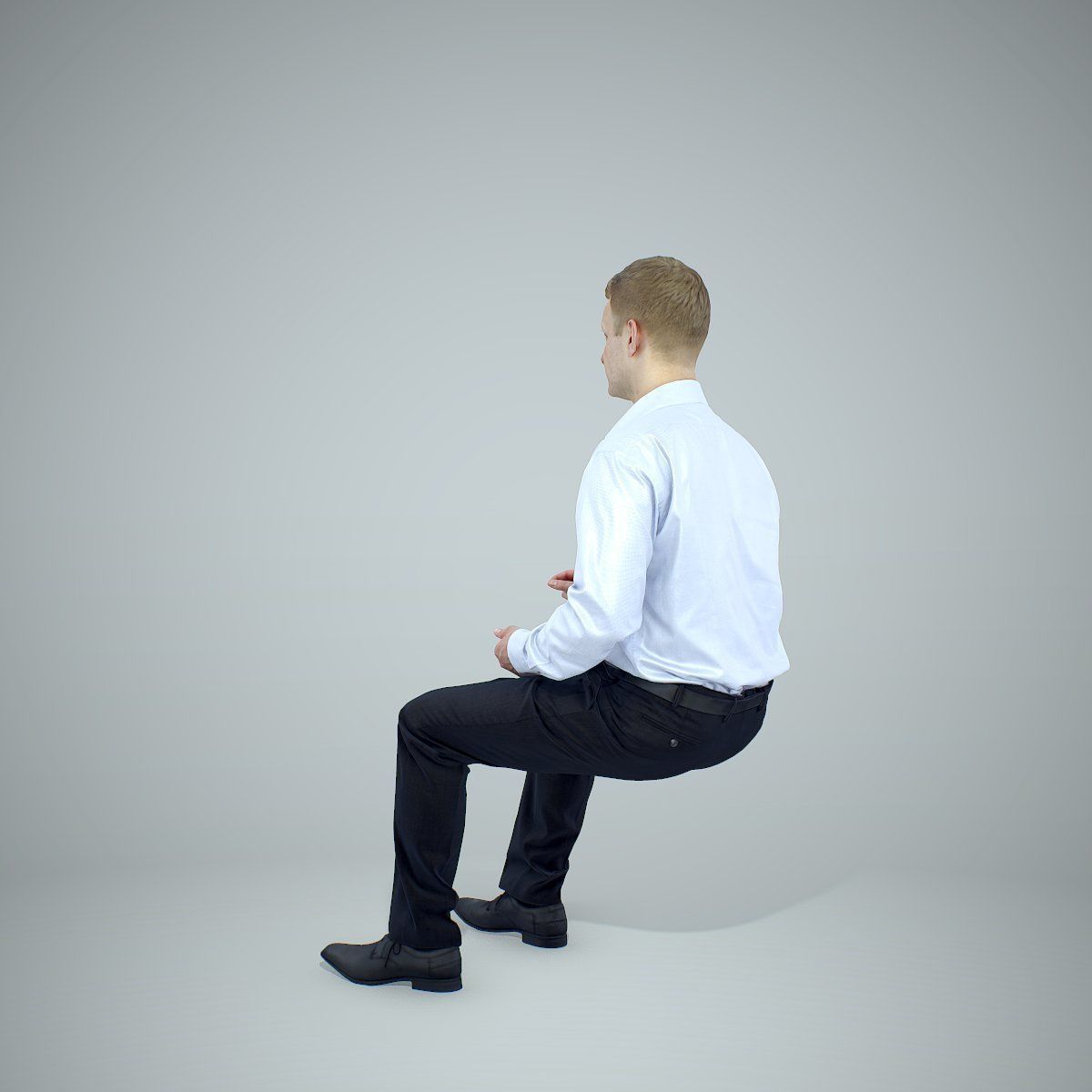 Blonde Business Man Sitting BMan0304-HD2-O02P01-S 3D model_2