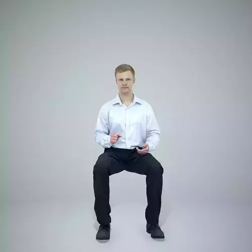 Blonde Business Man Sitting BMan0304-HD2-O02P01-S