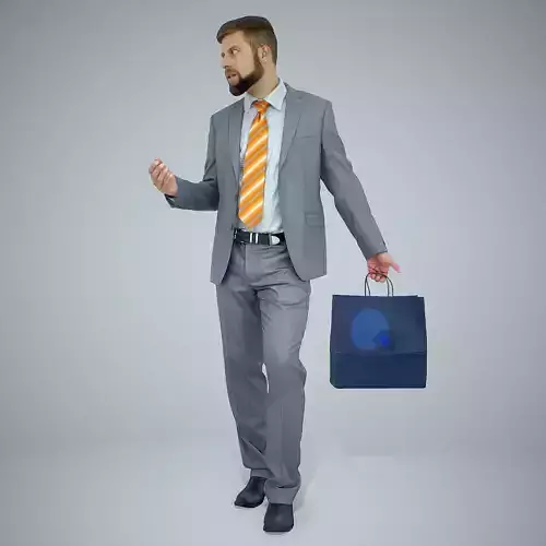 Business Man Shopping in Grey Suit BMan0306-HD2-O02P01-S