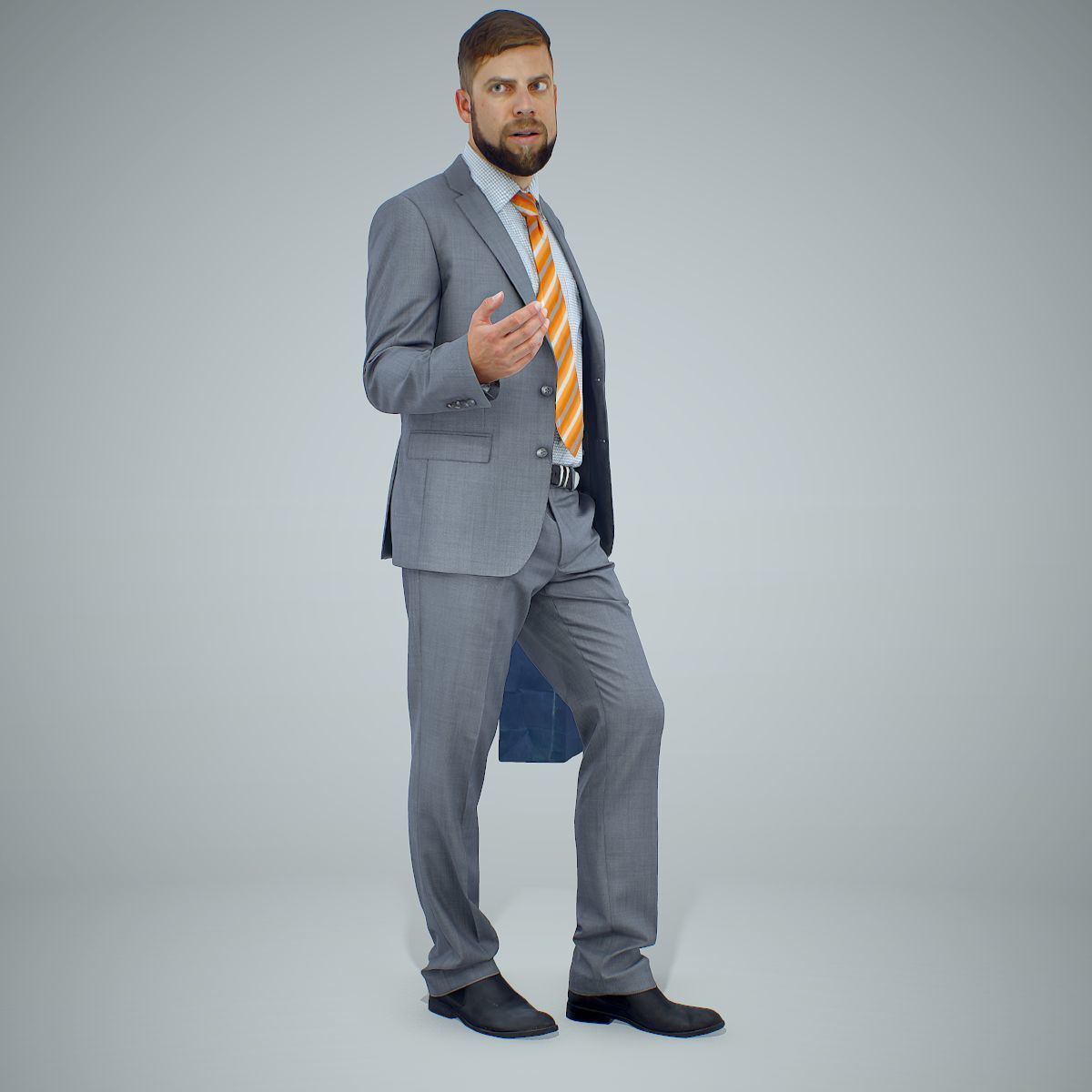 Business Man Shopping in Grey Suit BMan0306-HD2-O02P01-S 3D model_1