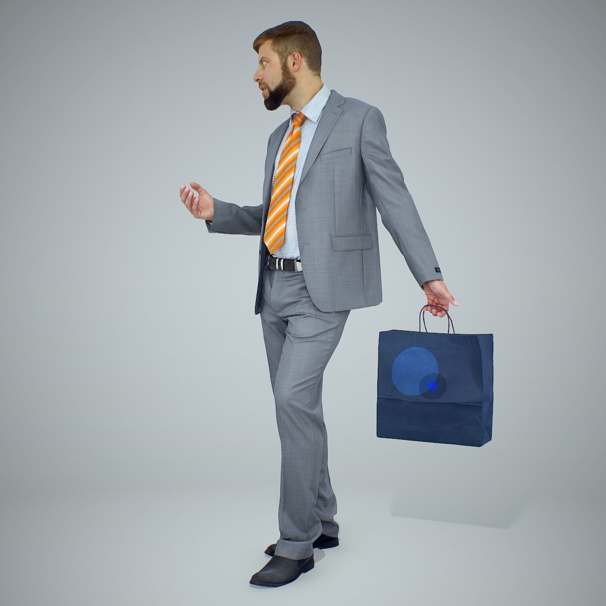 Business Man Shopping in Grey Suit BMan0306-HD2-O02P01-S 3D model_11