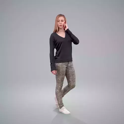 Casual Woman Talking on Phone CWom0214-HD2-O01P01-S