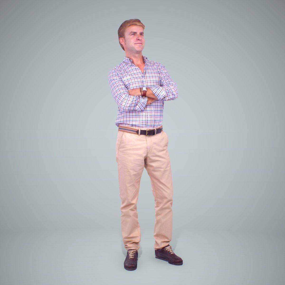 Standing Smiling Man Wearing Brown Pants CMan0217-HD2-O01P01-S 3D model_40