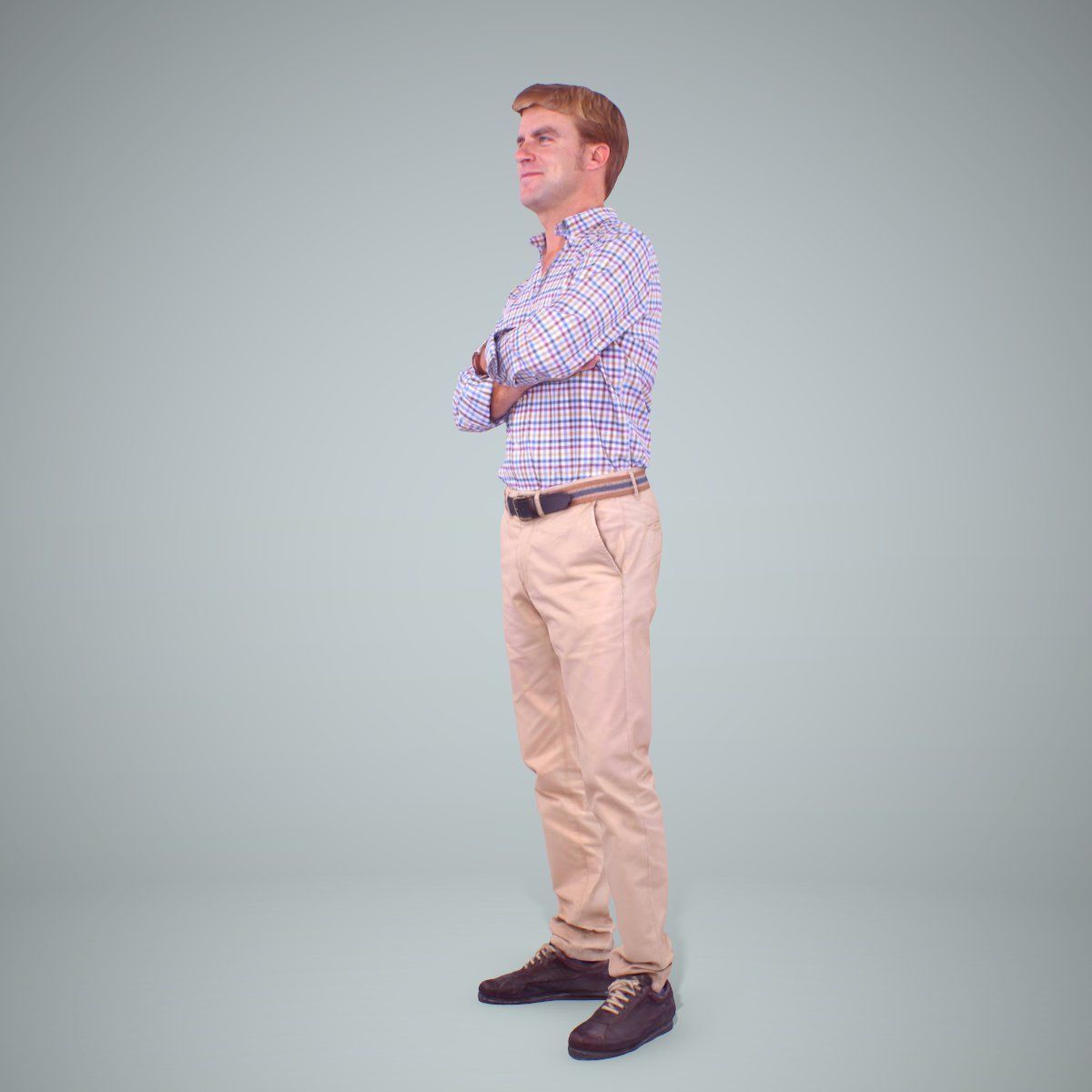 Standing Smiling Man Wearing Brown Pants CMan0217-HD2-O01P01-S 3D model_43