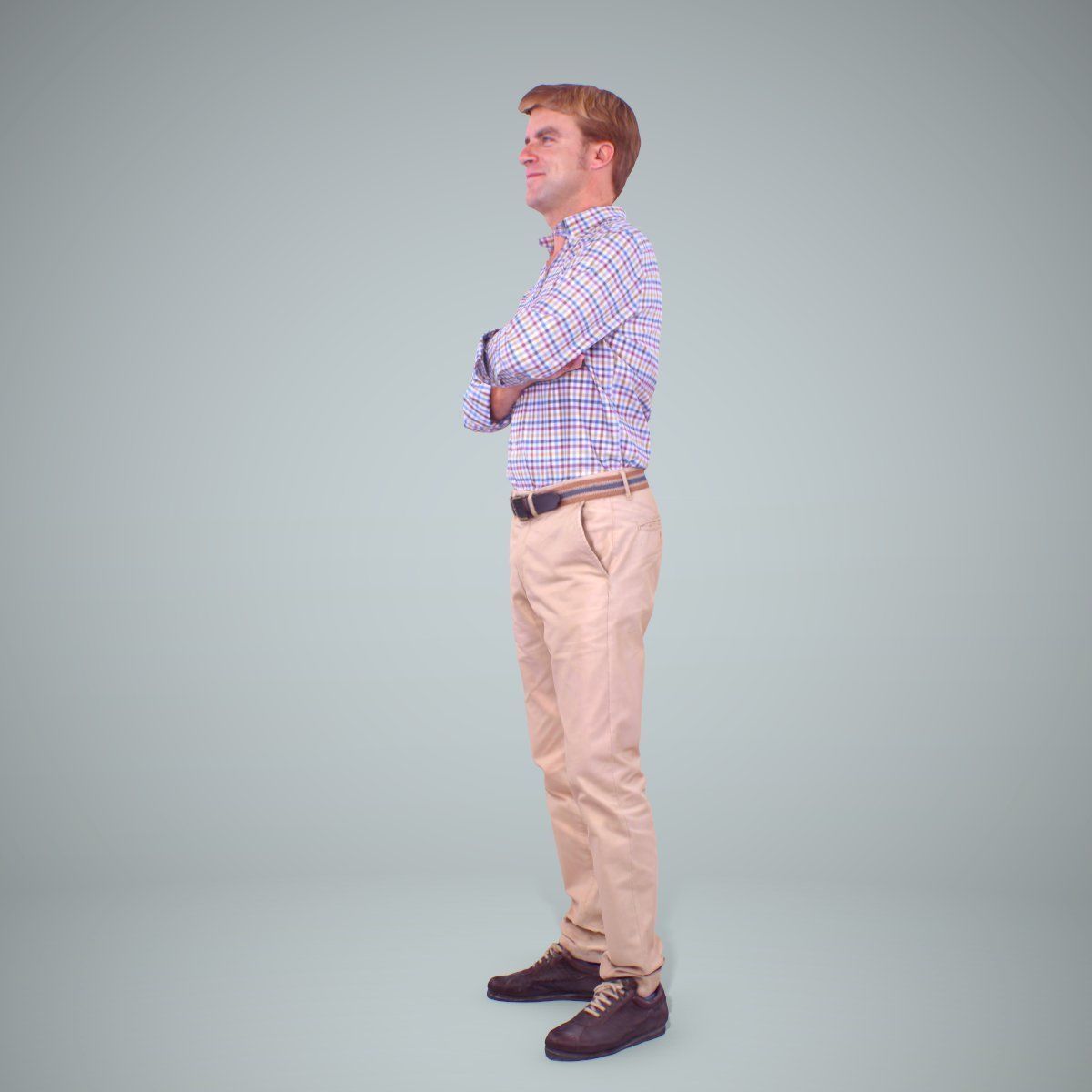 Standing Smiling Man Wearing Brown Pants CMan0217-HD2-O01P01-S 3D model_73