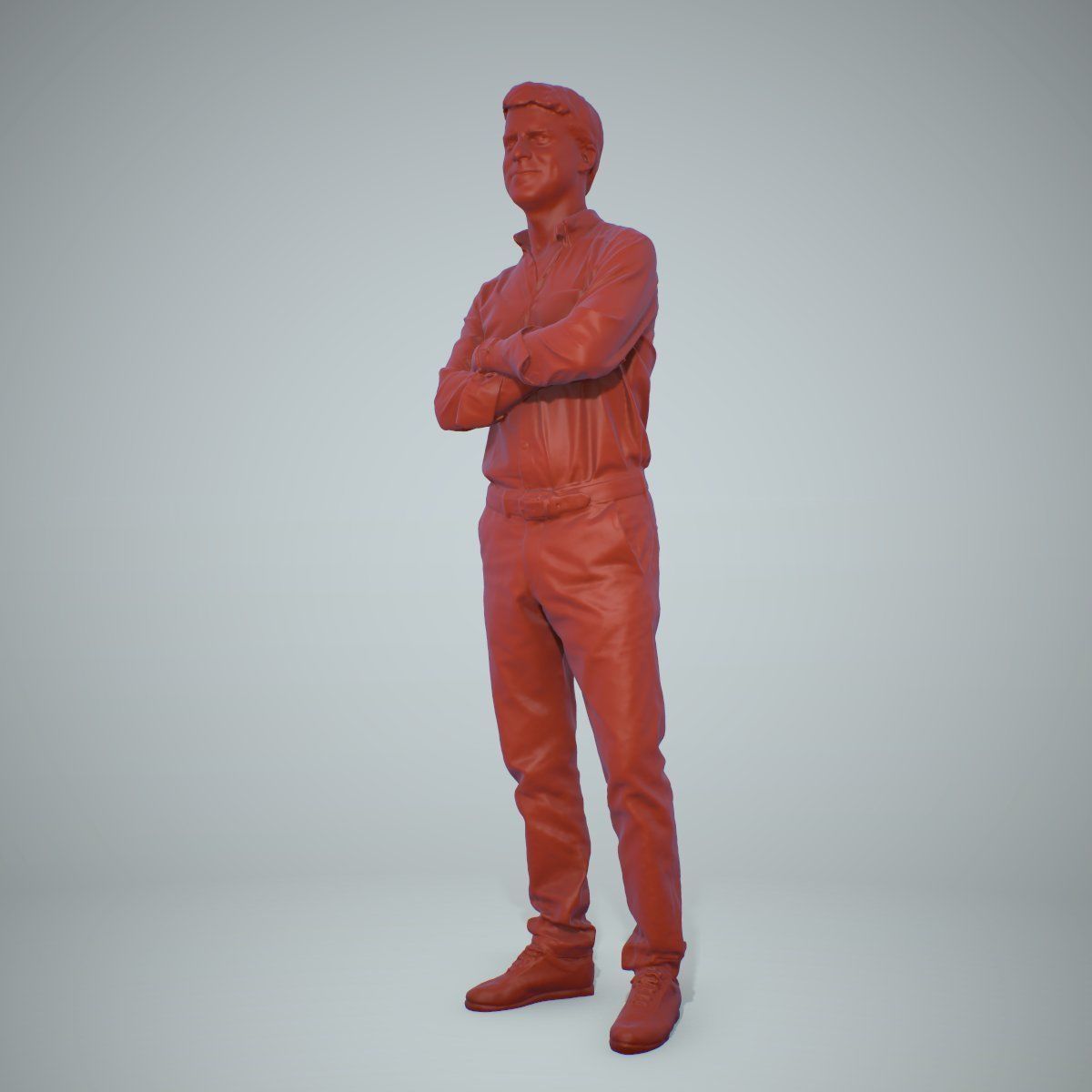 Standing Smiling Man Wearing Brown Pants CMan0217-HD2-O01P01-S 3D model_55