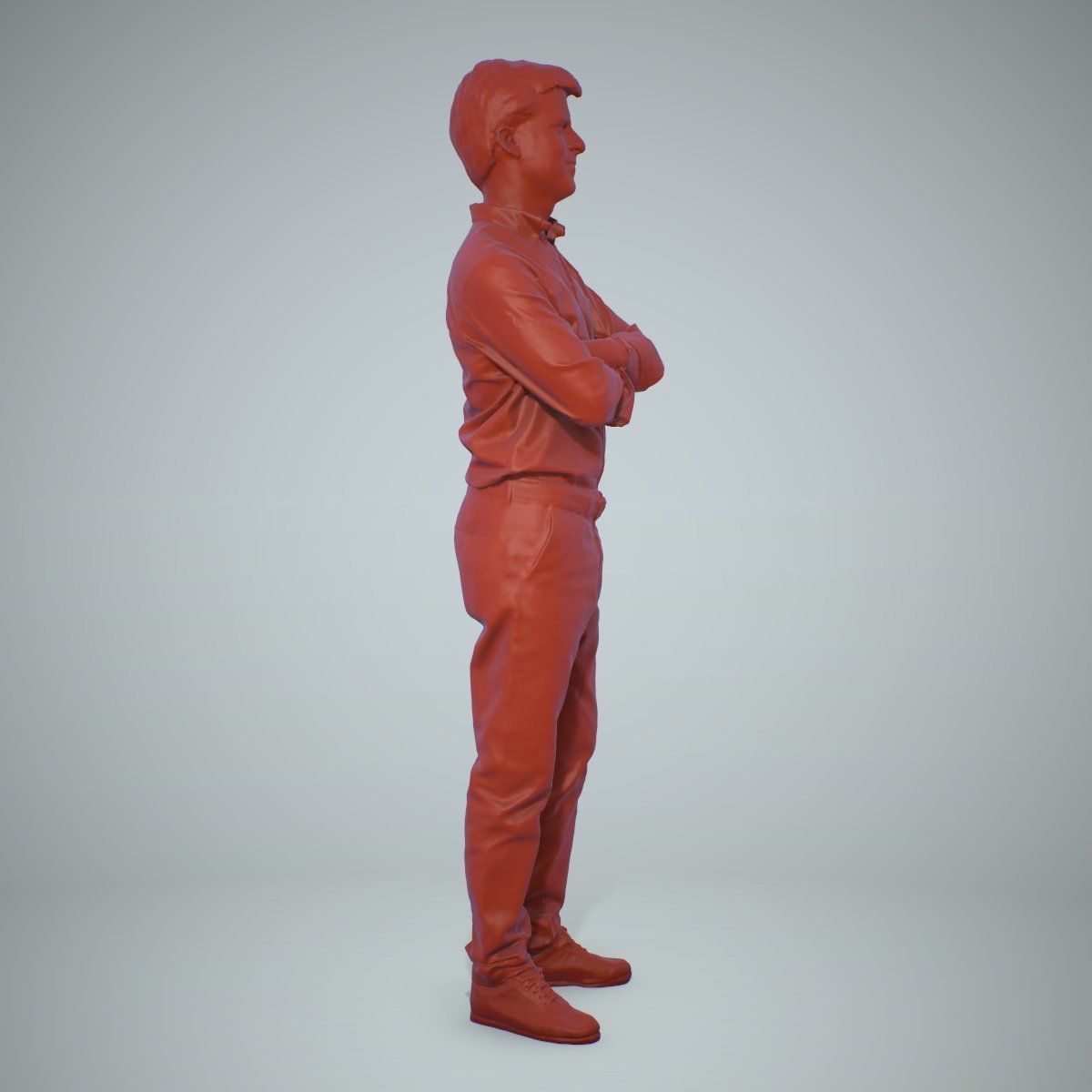 Standing Smiling Man Wearing Brown Pants CMan0217-HD2-O01P01-S 3D model_27