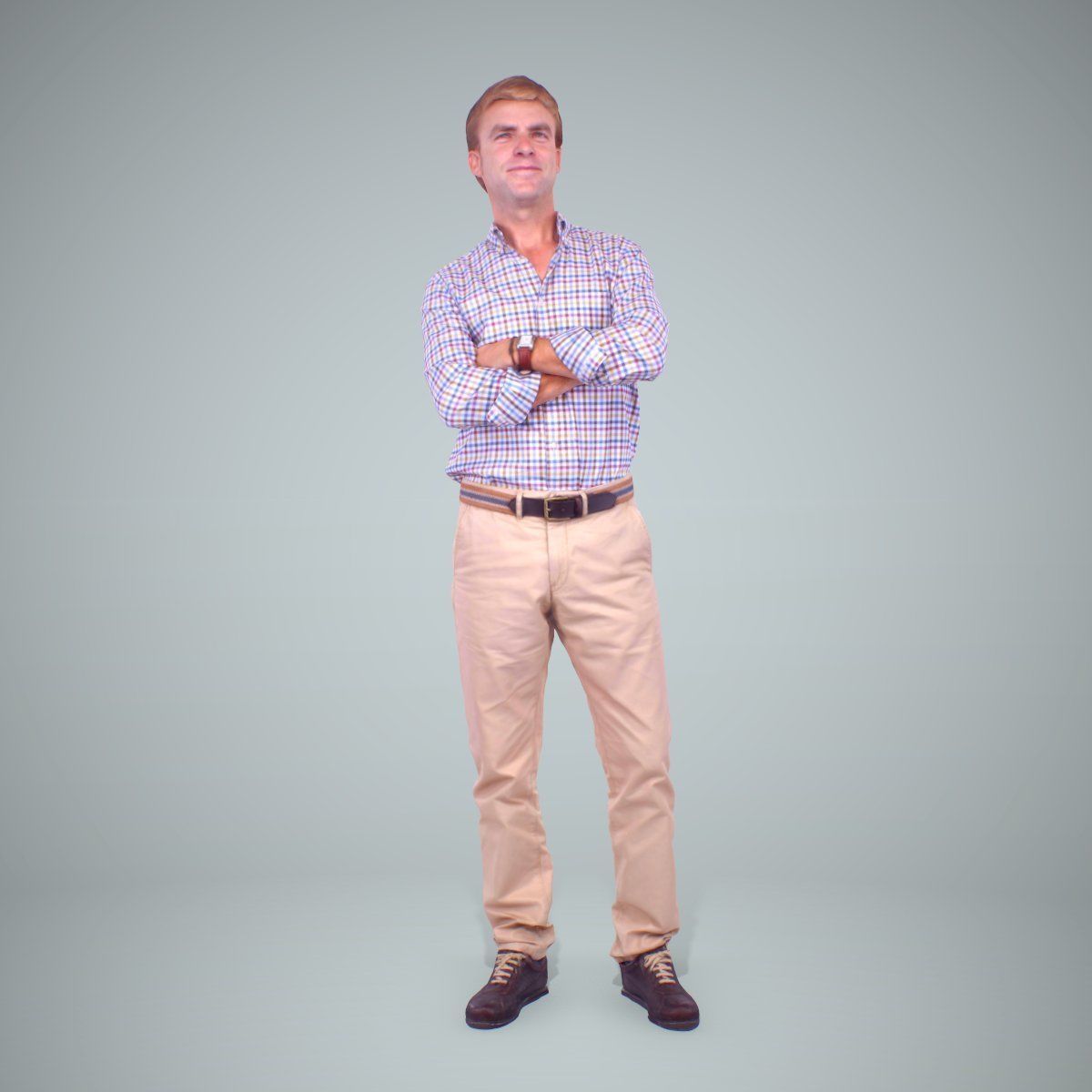 Standing Smiling Man Wearing Brown Pants CMan0217-HD2-O01P01-S 3D model_38