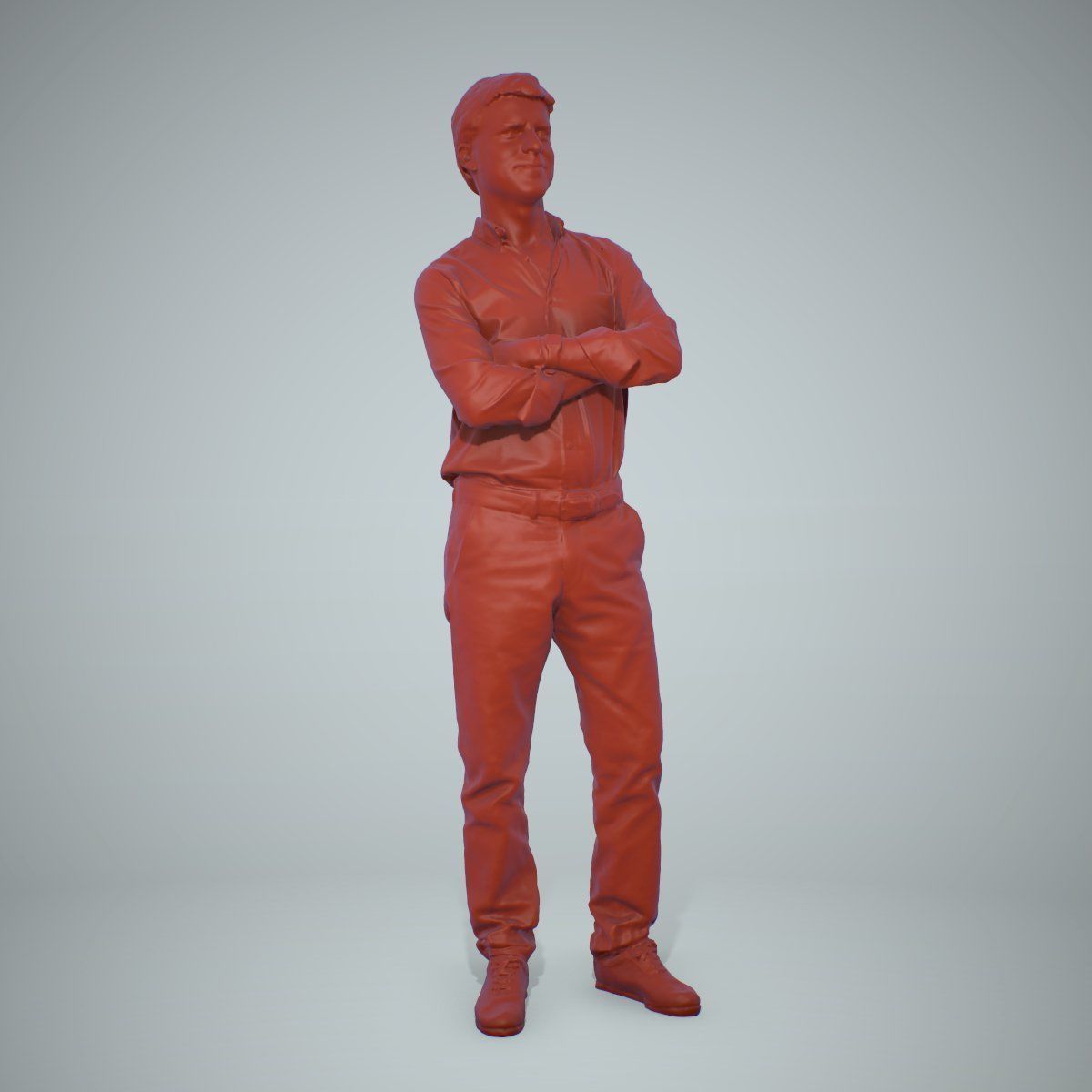 Standing Smiling Man Wearing Brown Pants CMan0217-HD2-O01P01-S 3D model_61