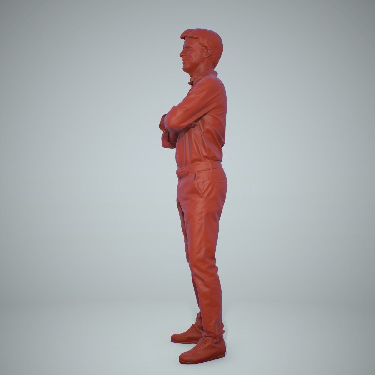 Standing Smiling Man Wearing Brown Pants CMan0217-HD2-O01P01-S 3D model_16