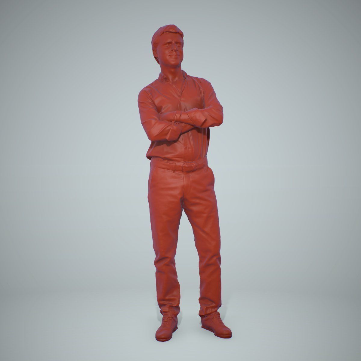 Standing Smiling Man Wearing Brown Pants CMan0217-HD2-O01P01-S 3D model_14