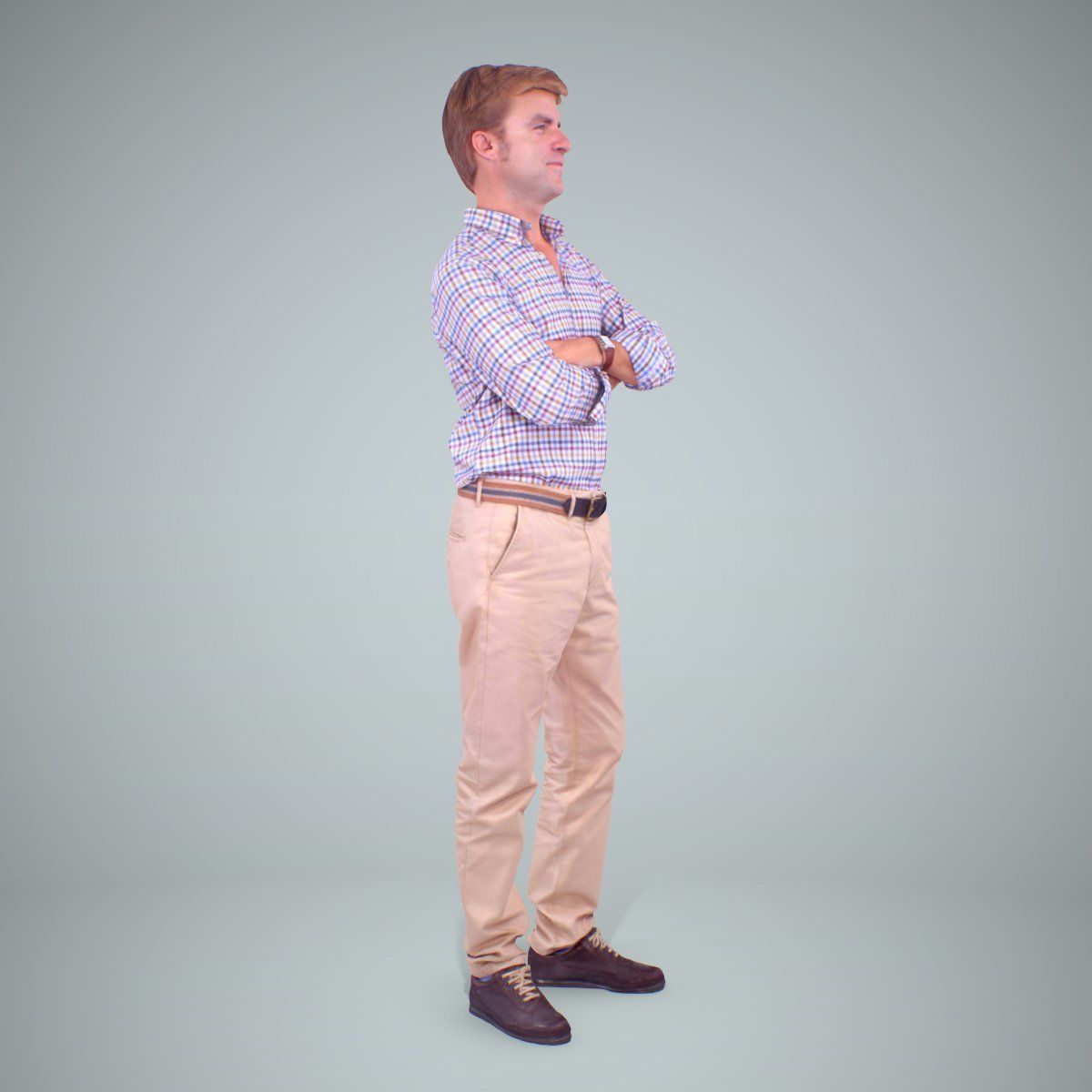 Standing Smiling Man Wearing Brown Pants CMan0217-HD2-O01P01-S 3D model_12