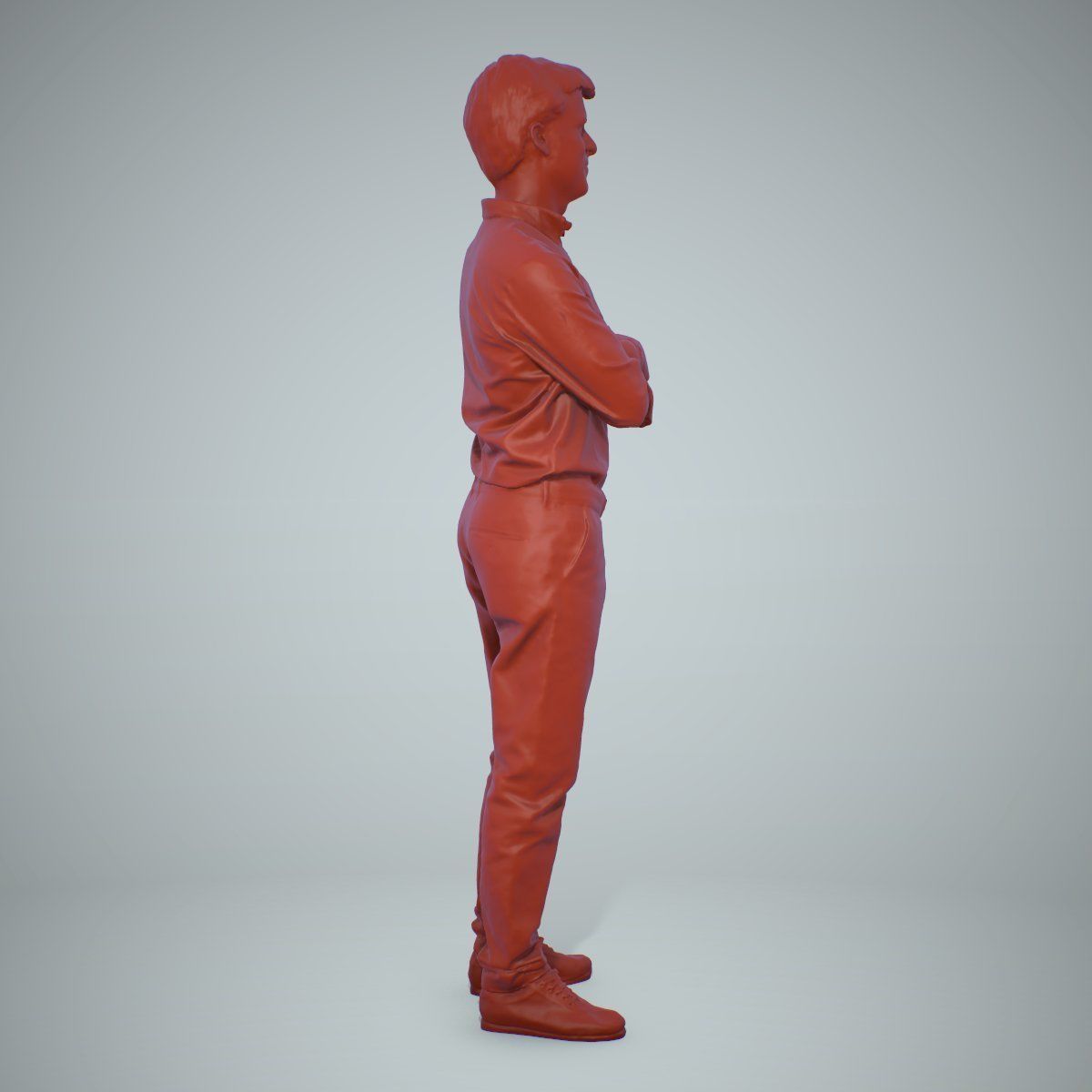 Standing Smiling Man Wearing Brown Pants CMan0217-HD2-O01P01-S 3D model_34