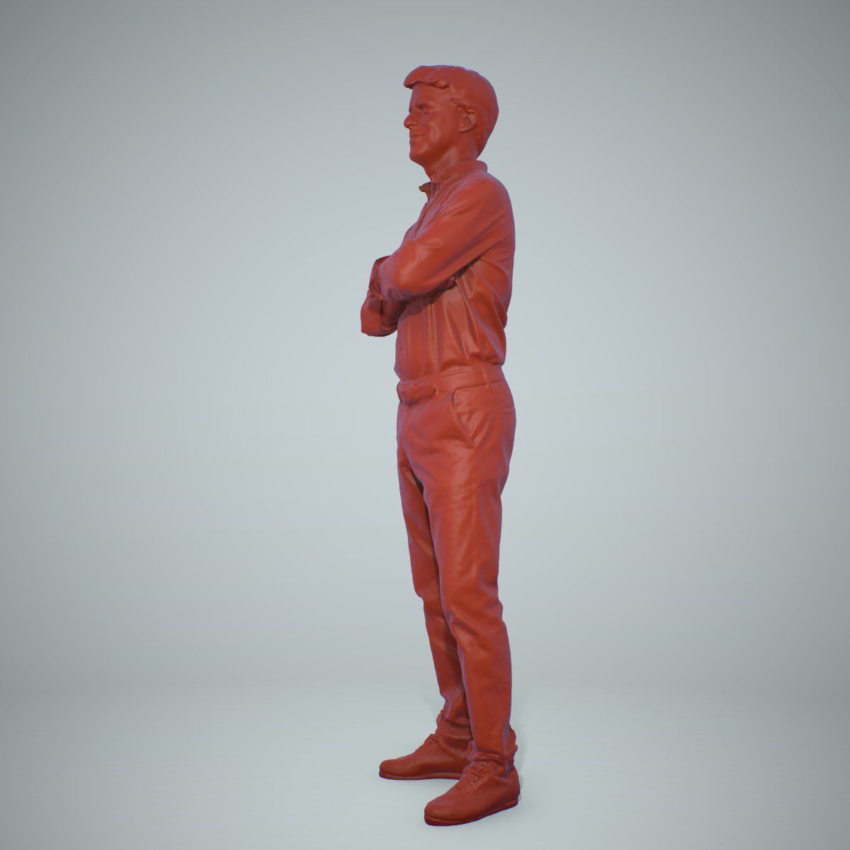 Standing Smiling Man Wearing Brown Pants CMan0217-HD2-O01P01-S 3D model_69