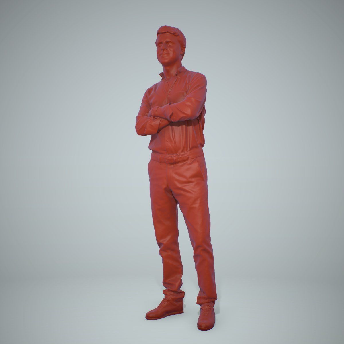 Standing Smiling Man Wearing Brown Pants CMan0217-HD2-O01P01-S 3D model_67