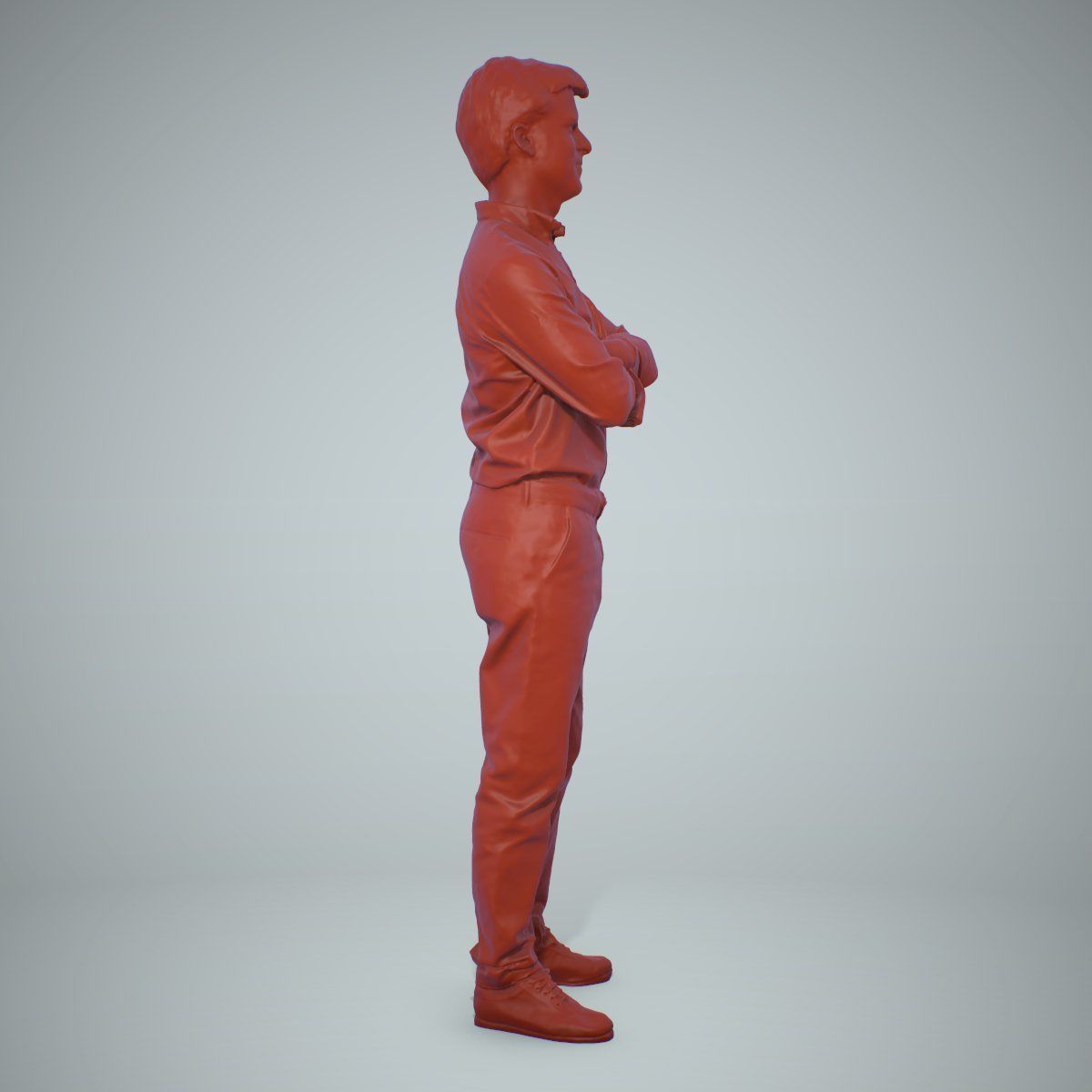 Standing Smiling Man Wearing Brown Pants CMan0217-HD2-O01P01-S 3D model_49