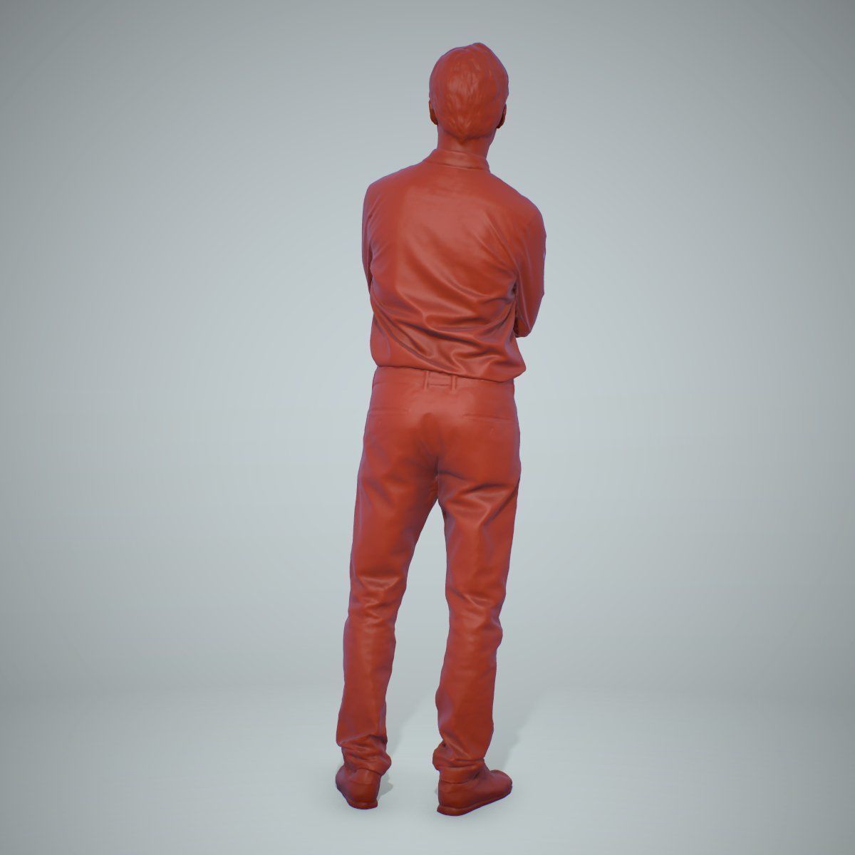 Standing Smiling Man Wearing Brown Pants CMan0217-HD2-O01P01-S 3D model_7